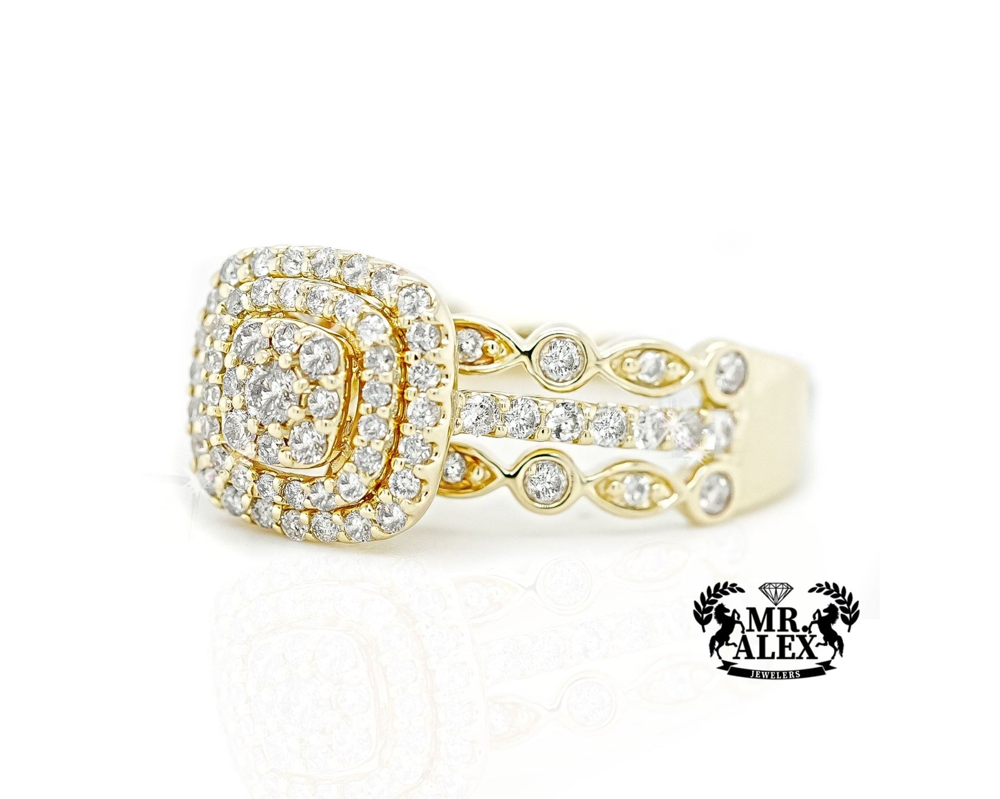 10K Eternal Square Diamond Ring 0.90ct - Mr. Alex Jewelry