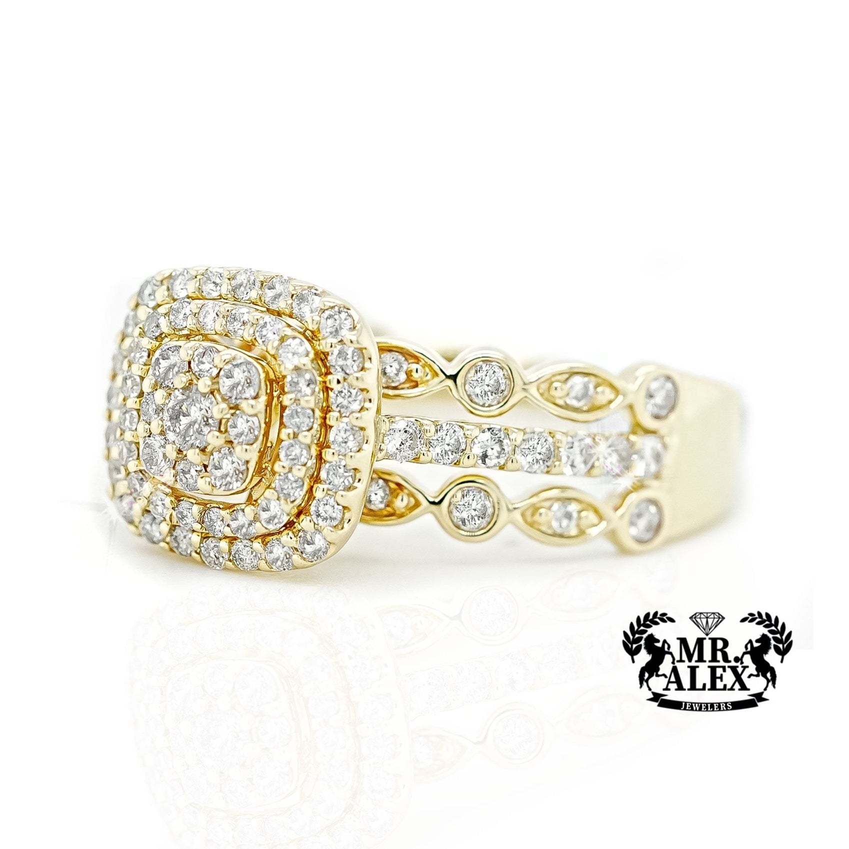 10K Eternal Square Diamond Ring 0.90ct - Mr. Alex Jewelry