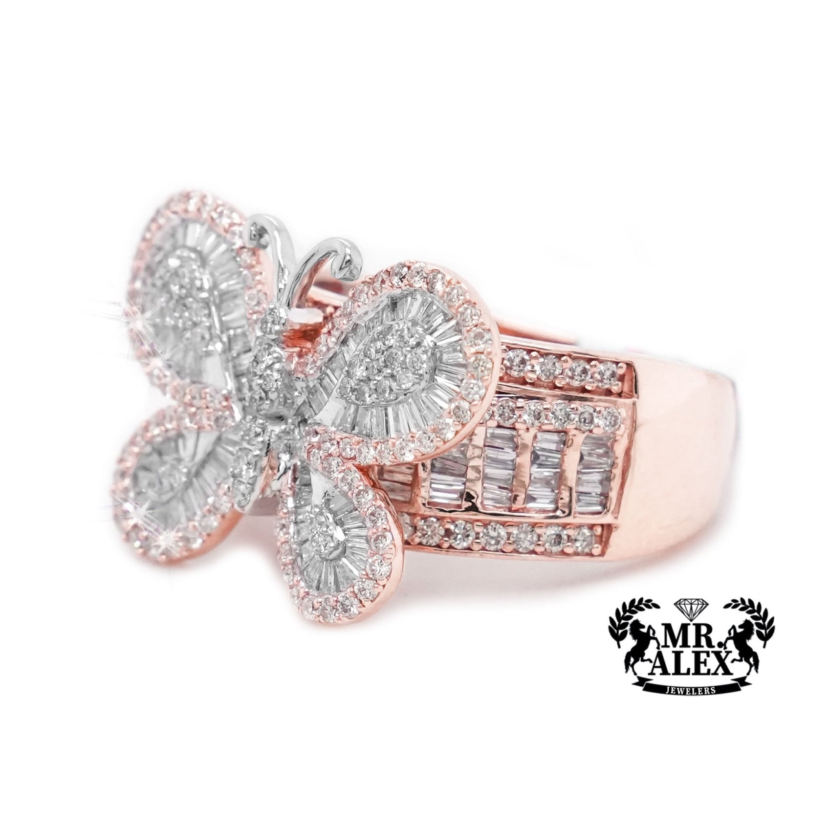 10K Gold Butterfly Elegance Diamond Ring 1.65ct - Mr. Alex Jewelry