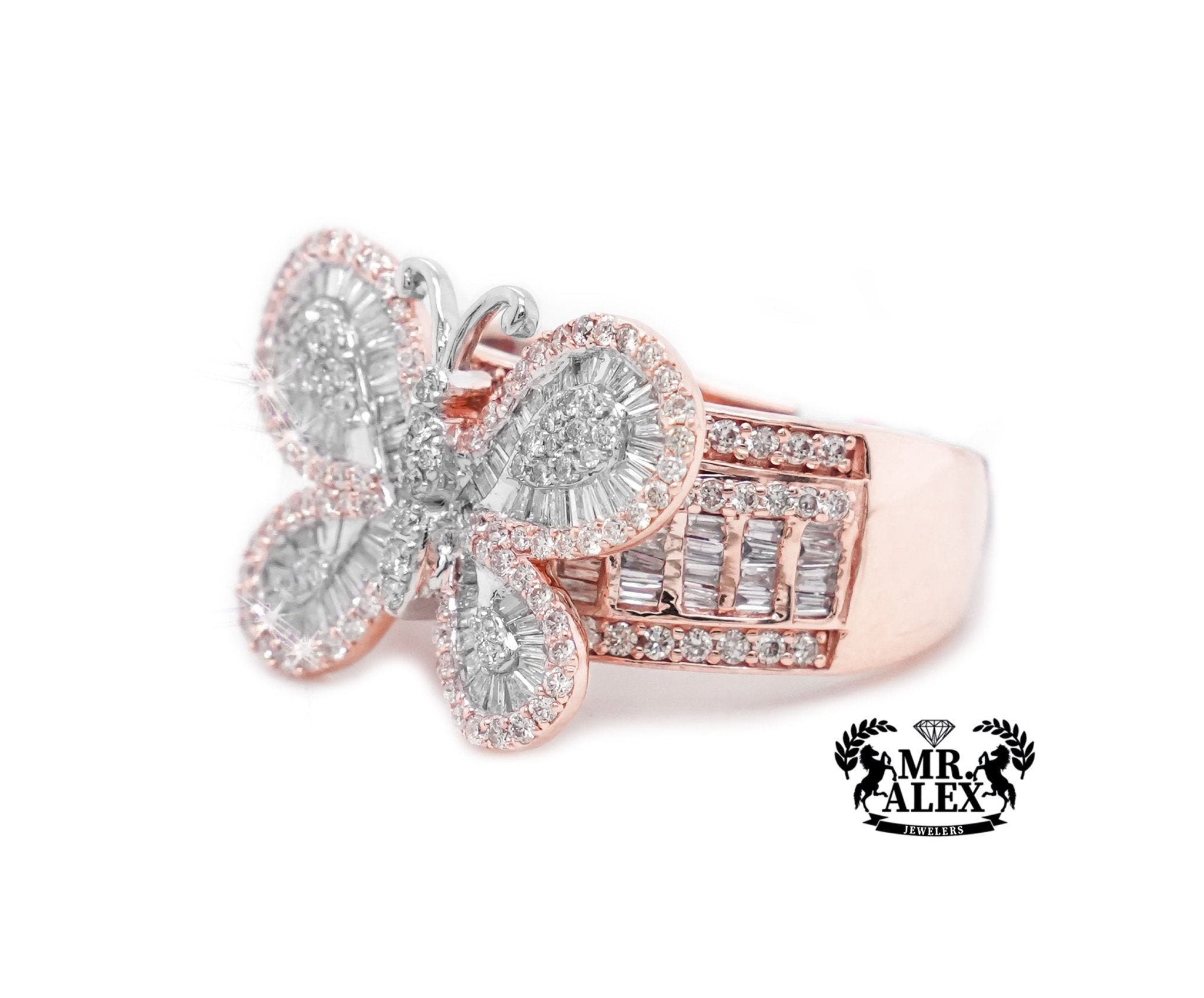 10K Gold Butterfly Elegance Diamond Ring 1.65ct - Mr. Alex Jewelry