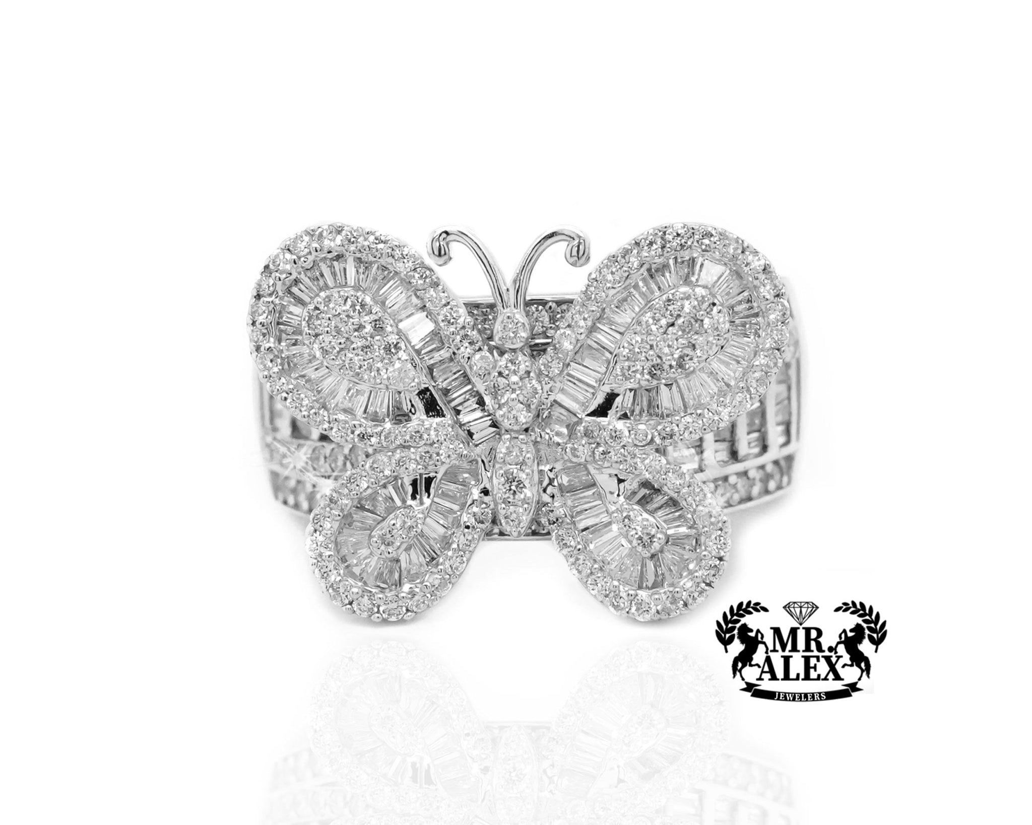 10K Gold Butterfly Elegance Diamond Ring 1.65ct - Mr. Alex Jewelry