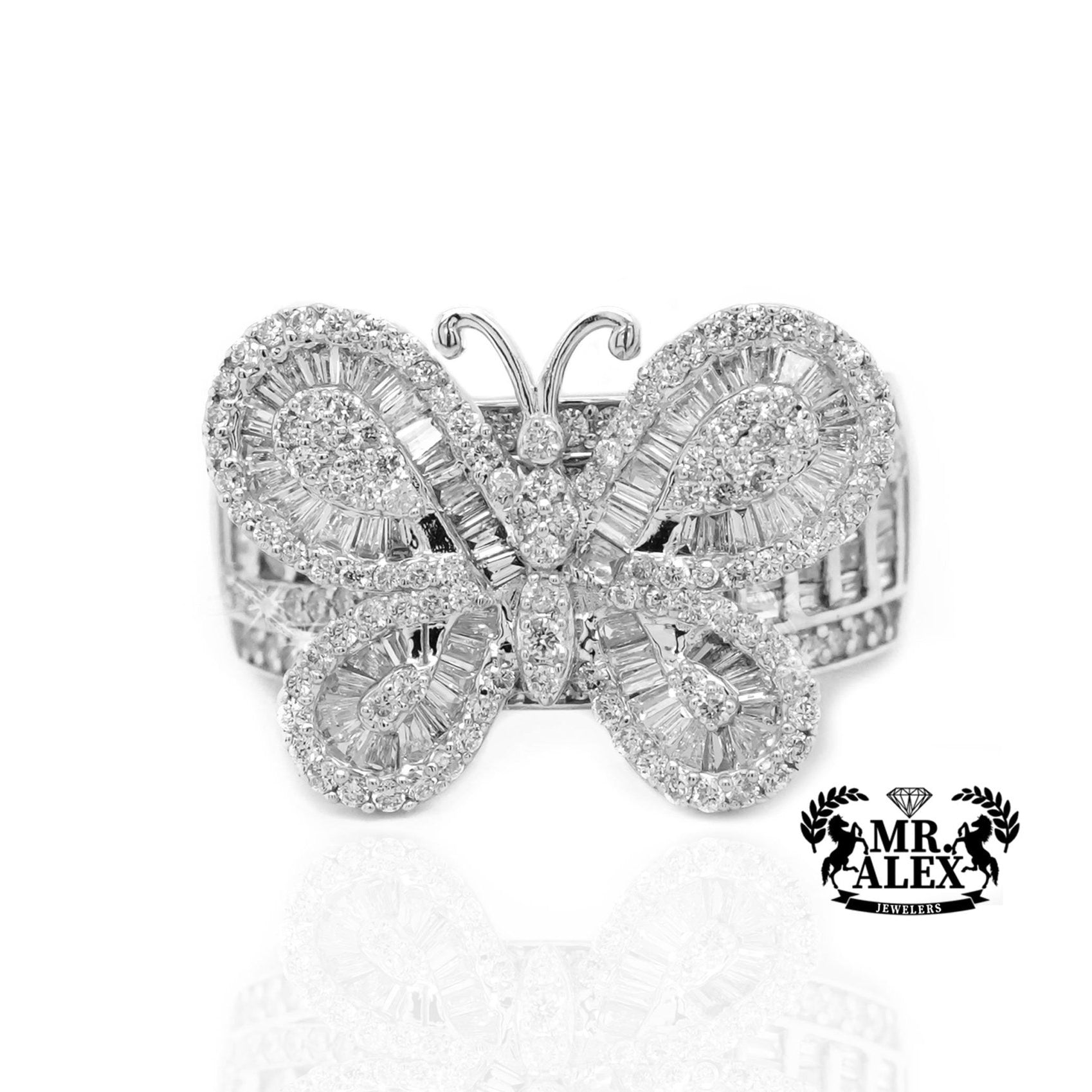 10K Gold Butterfly Elegance Diamond Ring 1.65ct - Mr. Alex Jewelry