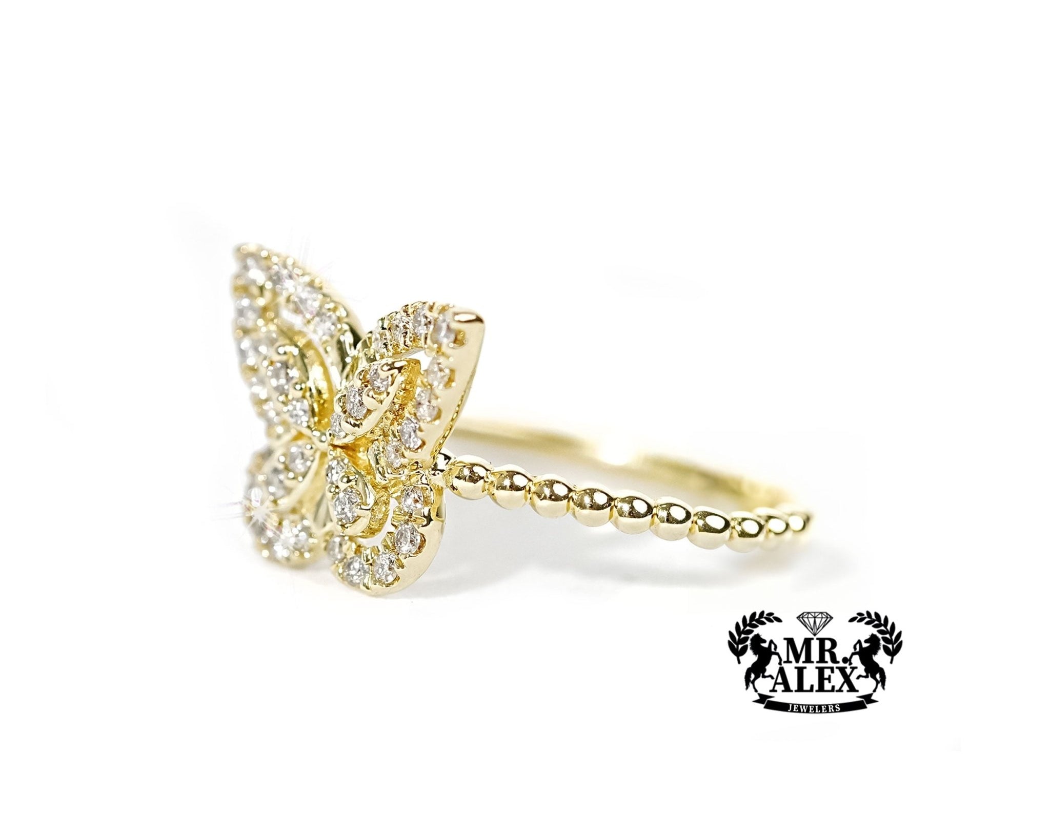 10k Gold Butterfly Whispers Diamond Ring 0.25ct - Mr. Alex Jewelry