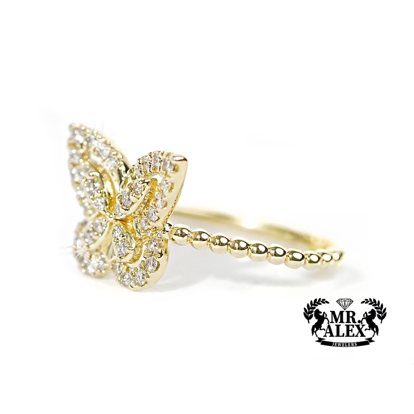 10k Gold Butterfly Whispers Diamond Ring 0.25ct - Mr. Alex Jewelry