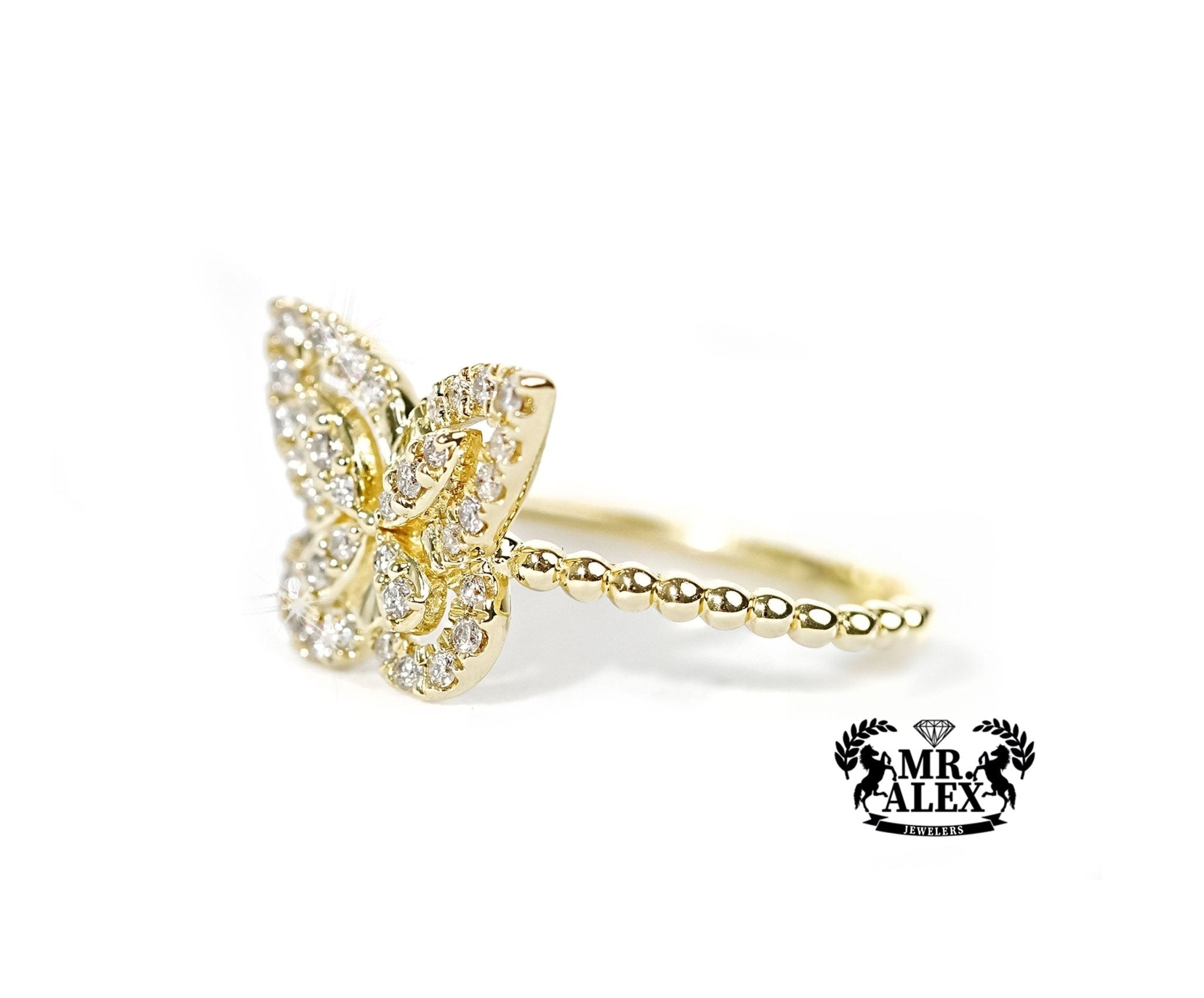 10k Gold Butterfly Whispers Diamond Ring 0.25ct - Mr. Alex Jewelry
