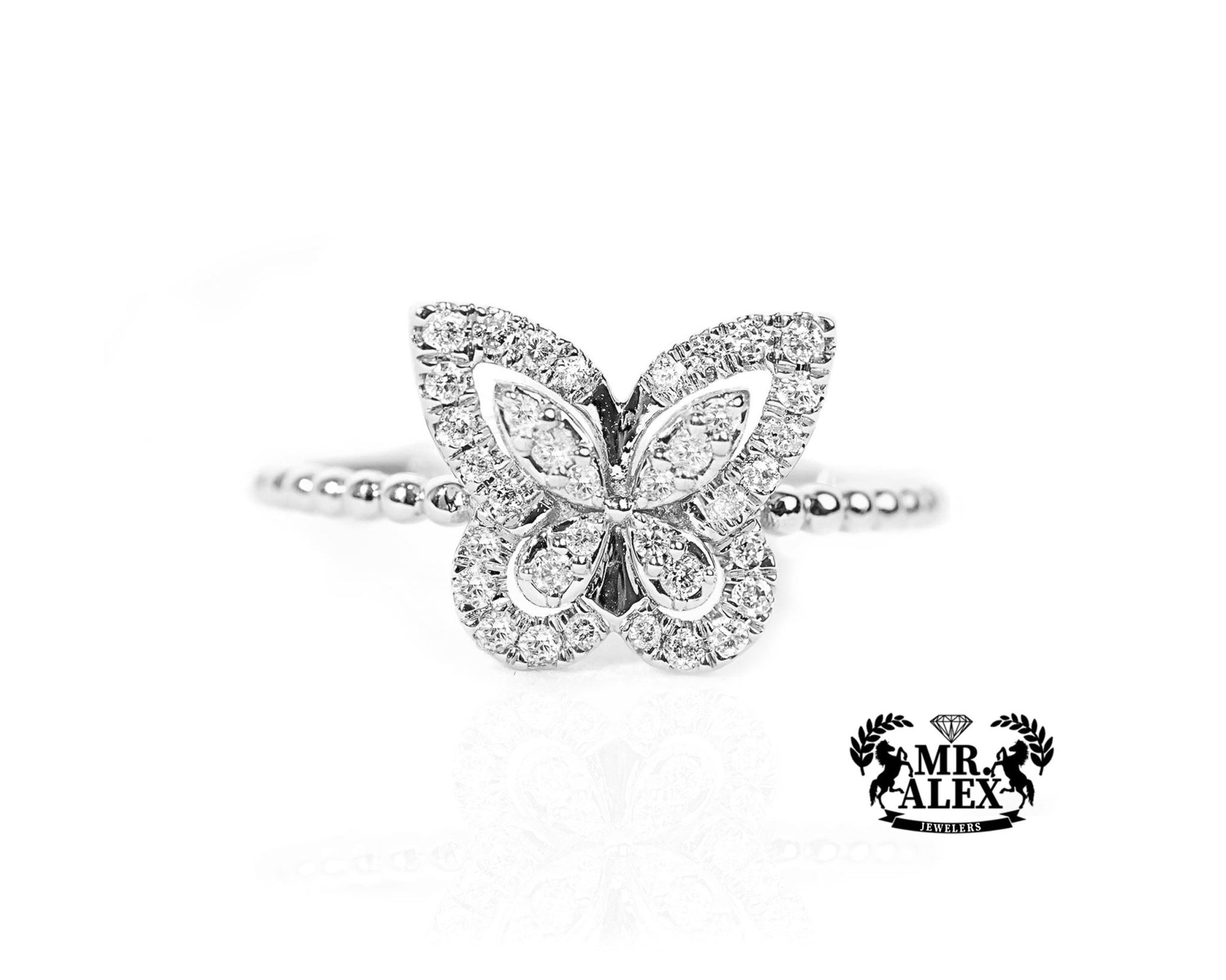 10k Gold Butterfly Whispers Diamond Ring 0.25ct - Mr. Alex Jewelry