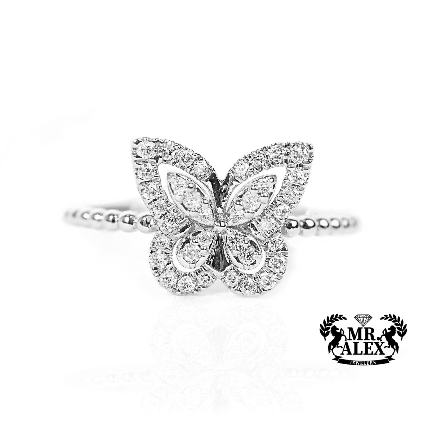 10k Gold Butterfly Whispers Diamond Ring 0.25ct - Mr. Alex Jewelry
