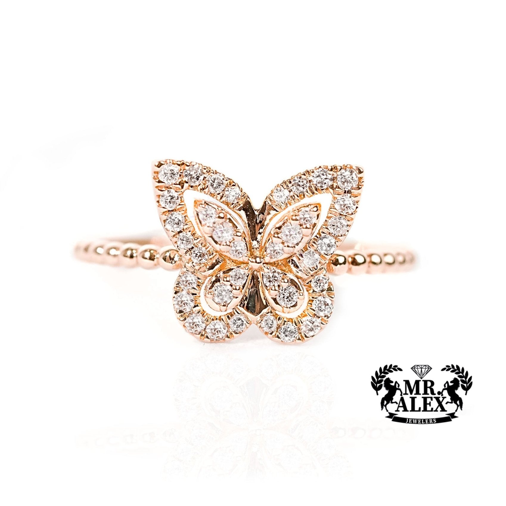 10k Gold Butterfly Whispers Diamond Ring 0.25ct - Mr. Alex Jewelry