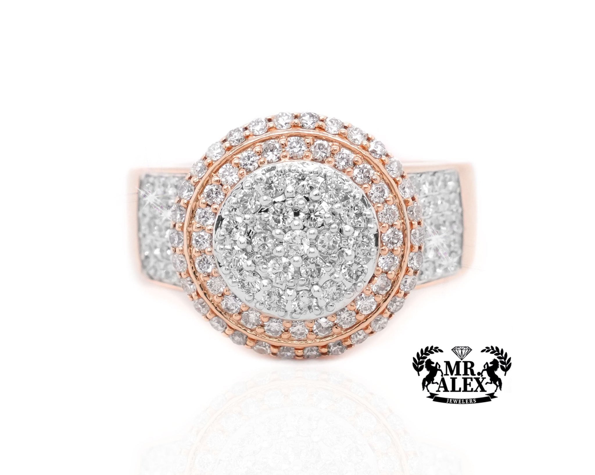 10K Gold Circular Brilliance Men's Diamond Ring 1.50ct - Mr. Alex Jewelry