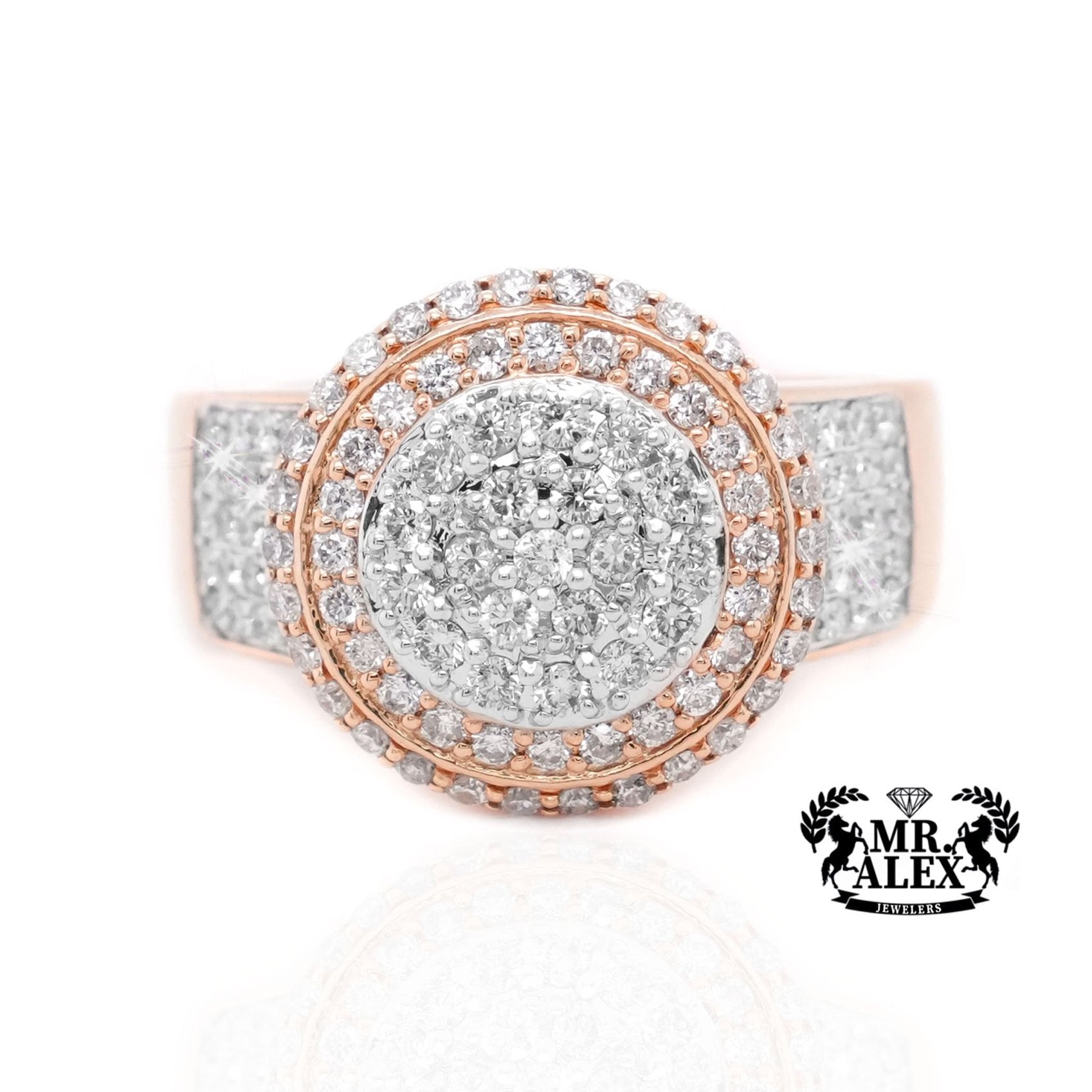 10K Gold Circular Brilliance Men's Diamond Ring 1.50ct - Mr. Alex Jewelry