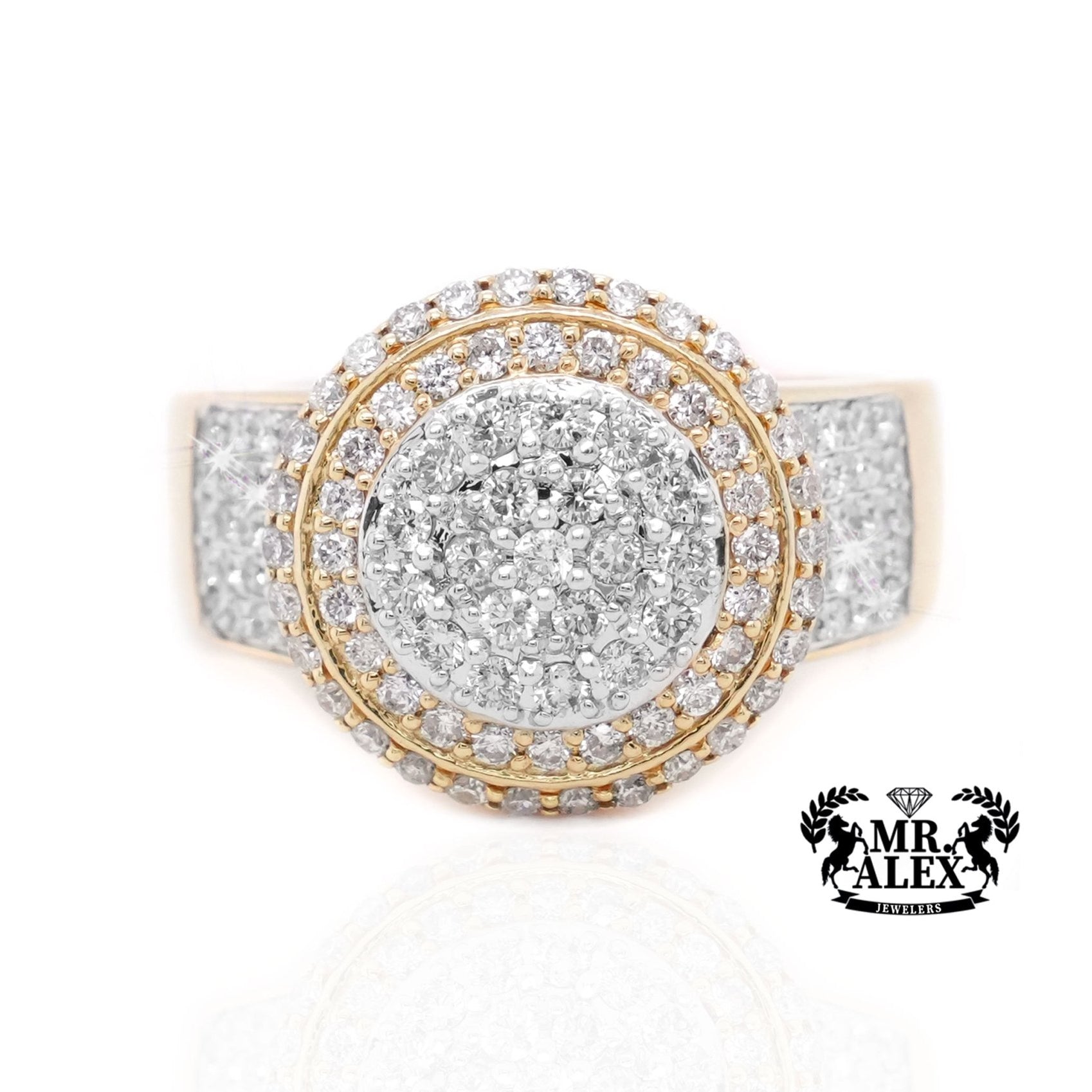 10K Gold Circular Brilliance Men's Diamond Ring 1.50ct - Mr. Alex Jewelry