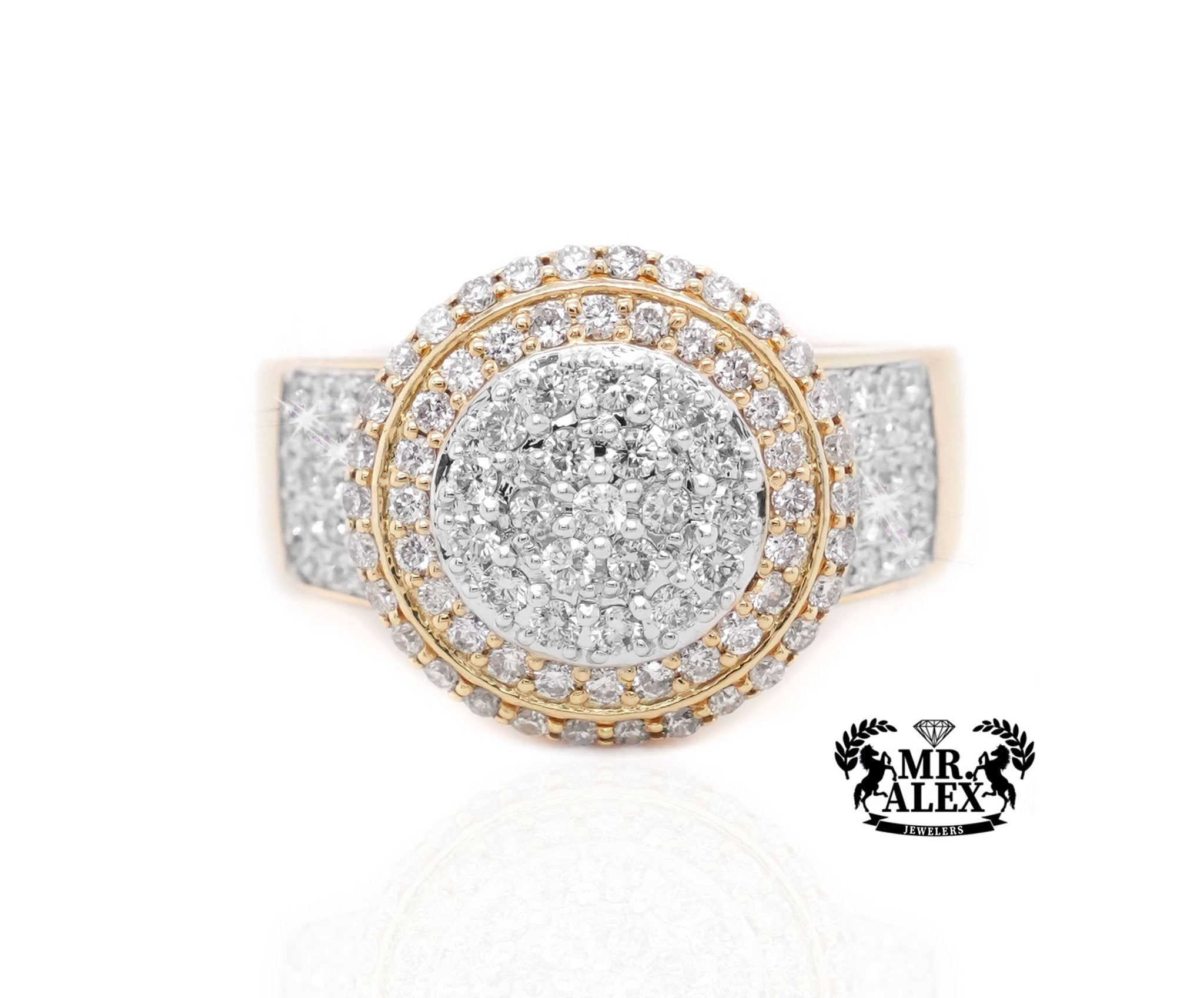 10K Gold Circular Brilliance Men's Diamond Ring 1.50ct - Mr. Alex Jewelry