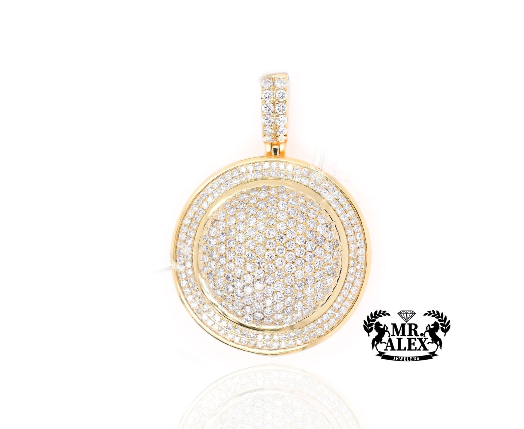 10K Gold Circular Splendor Pendant with 2.00 ct - Mr. Alex Jewelry