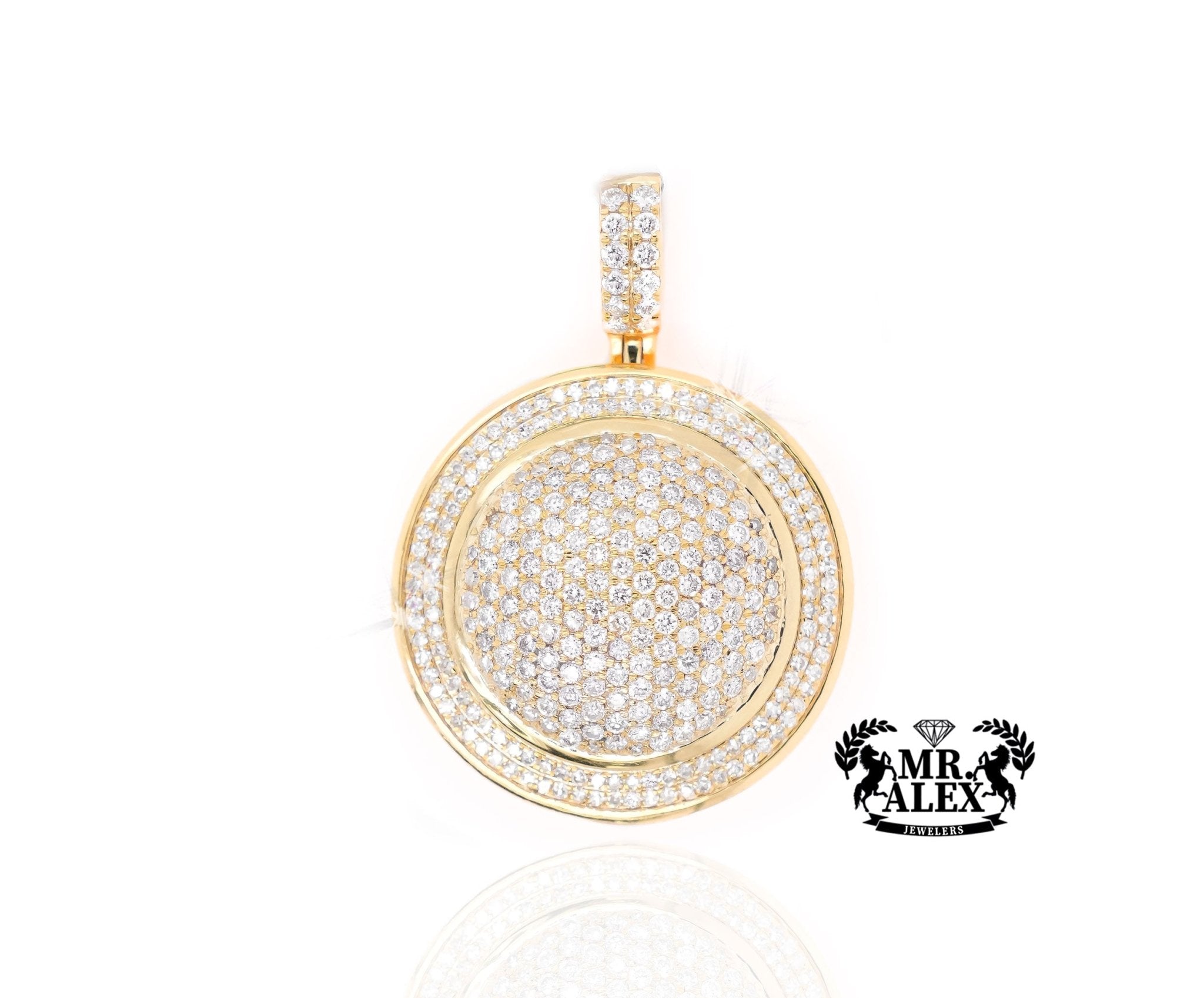 10K Gold Circular Splendor Pendant with 2.00 ct - Mr. Alex Jewelry