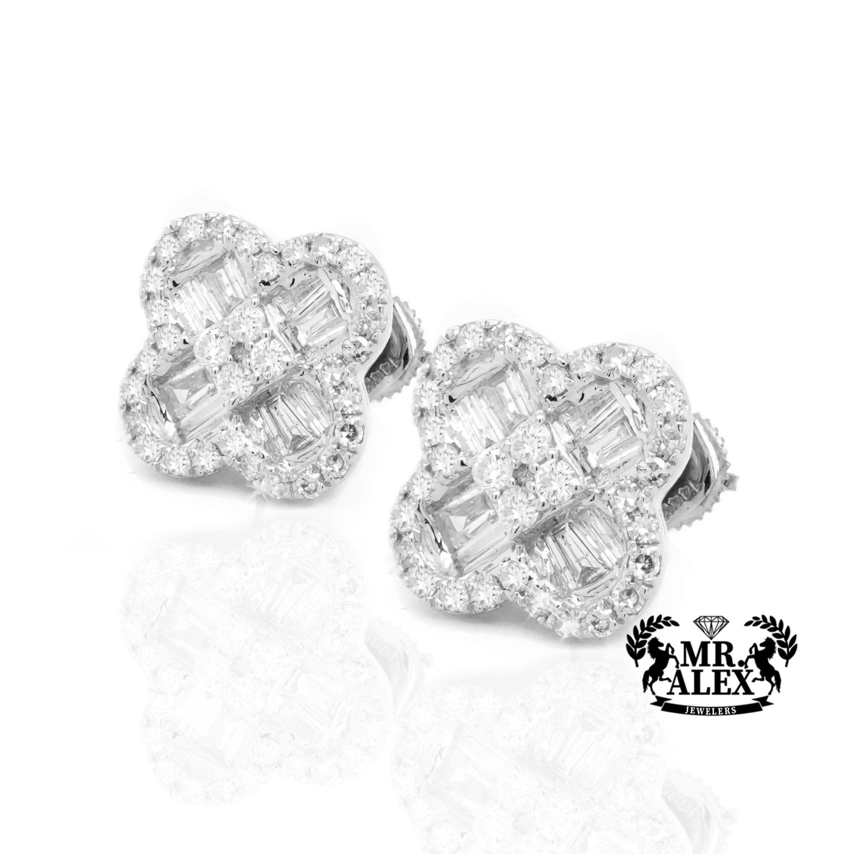 10K Gold Clover Brilliance Diamond Earrings - Mr. Alex Jewelry