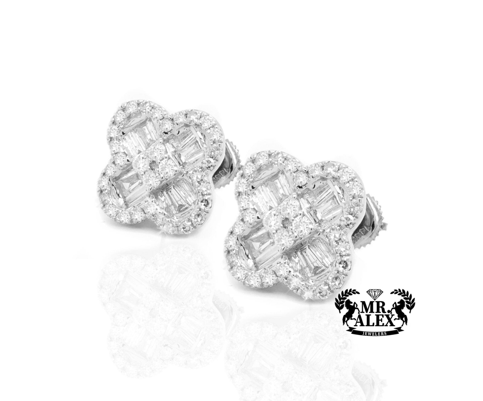 10K Gold Clover Brilliance Diamond Earrings - Mr. Alex Jewelry