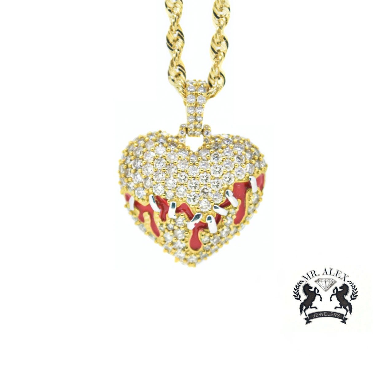 10k Gold Diamond Heart Yellow Gold 1.4ct - Mr. Alex Jewelry