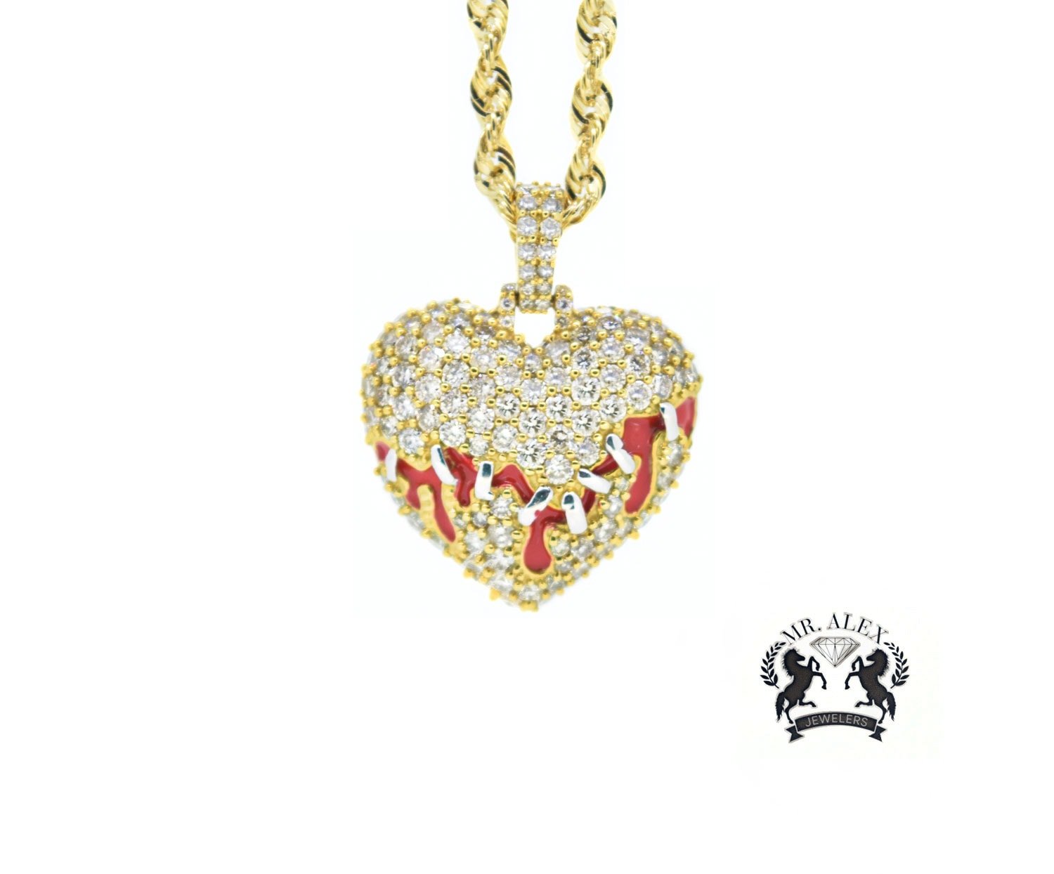 10k Gold Diamond Heart Yellow Gold 1.4ct - Mr. Alex Jewelry