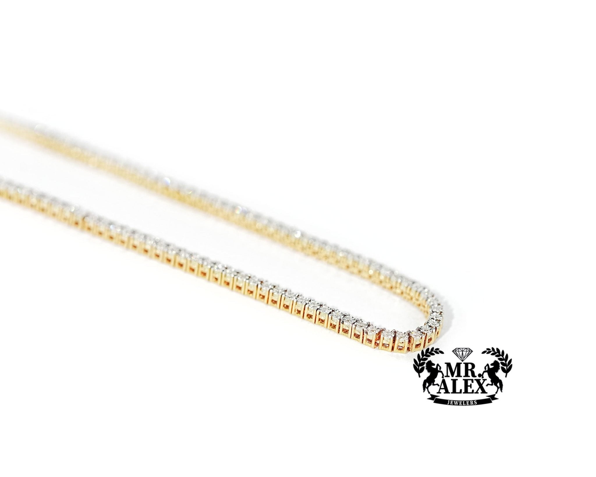 10k Gold Diamond Tennis Chain 2.5mm 1.75ct - Mr. Alex Jewelry