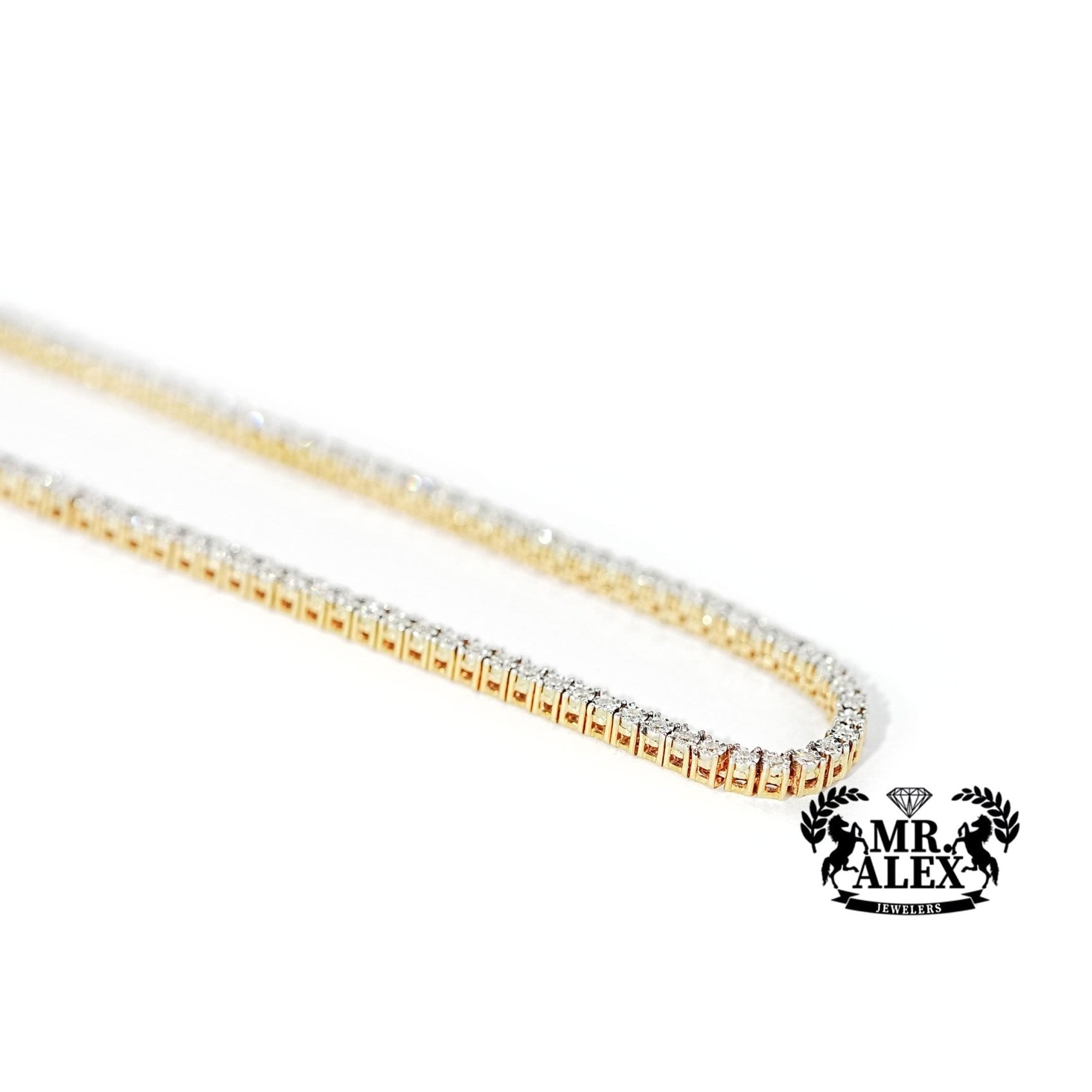 10k Gold Diamond Tennis Chain 2.5mm 1.75ct - Mr. Alex Jewelry