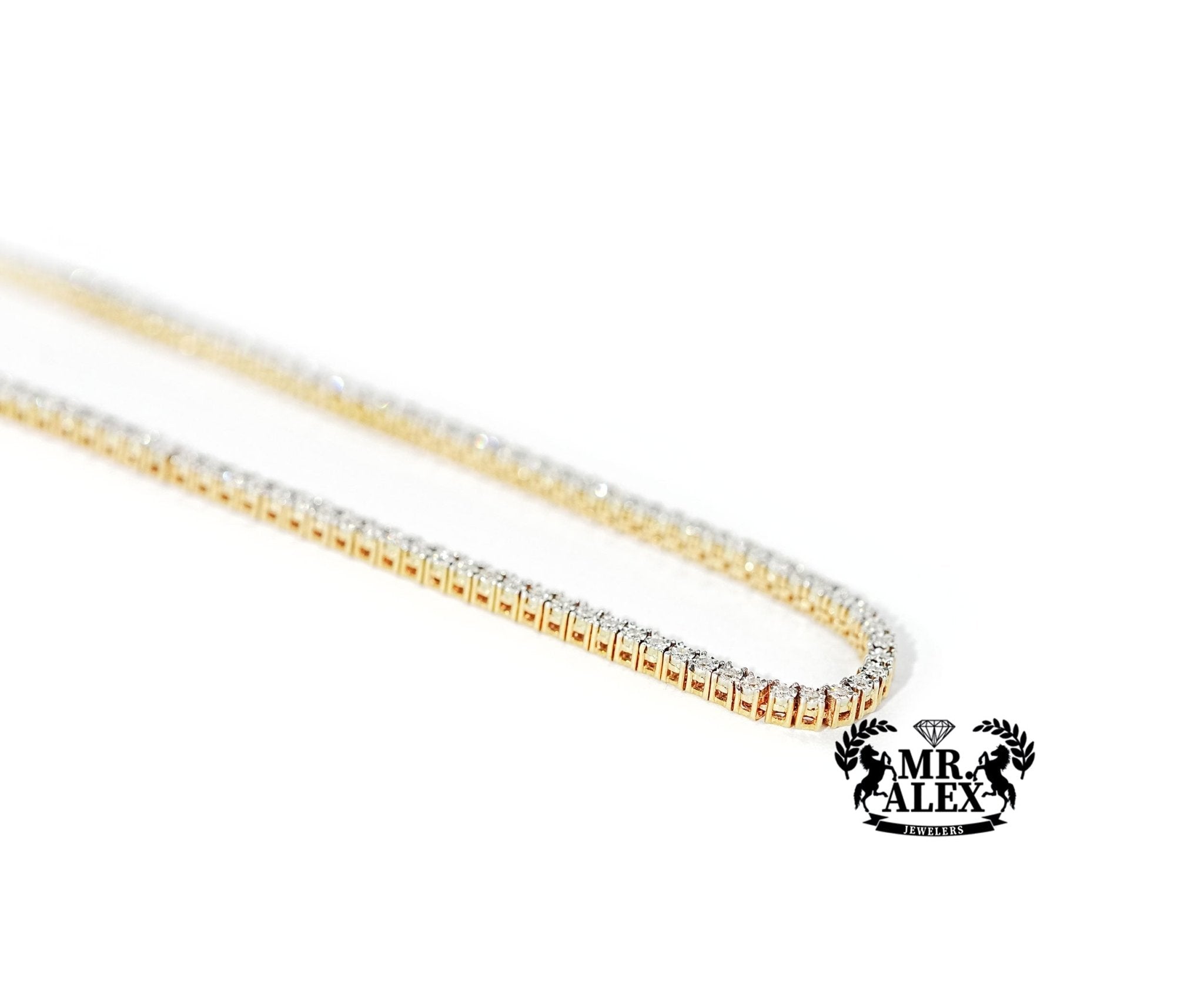 10k Gold Diamond Tennis Chain 2.5mm 1.75ct - Mr. Alex Jewelry