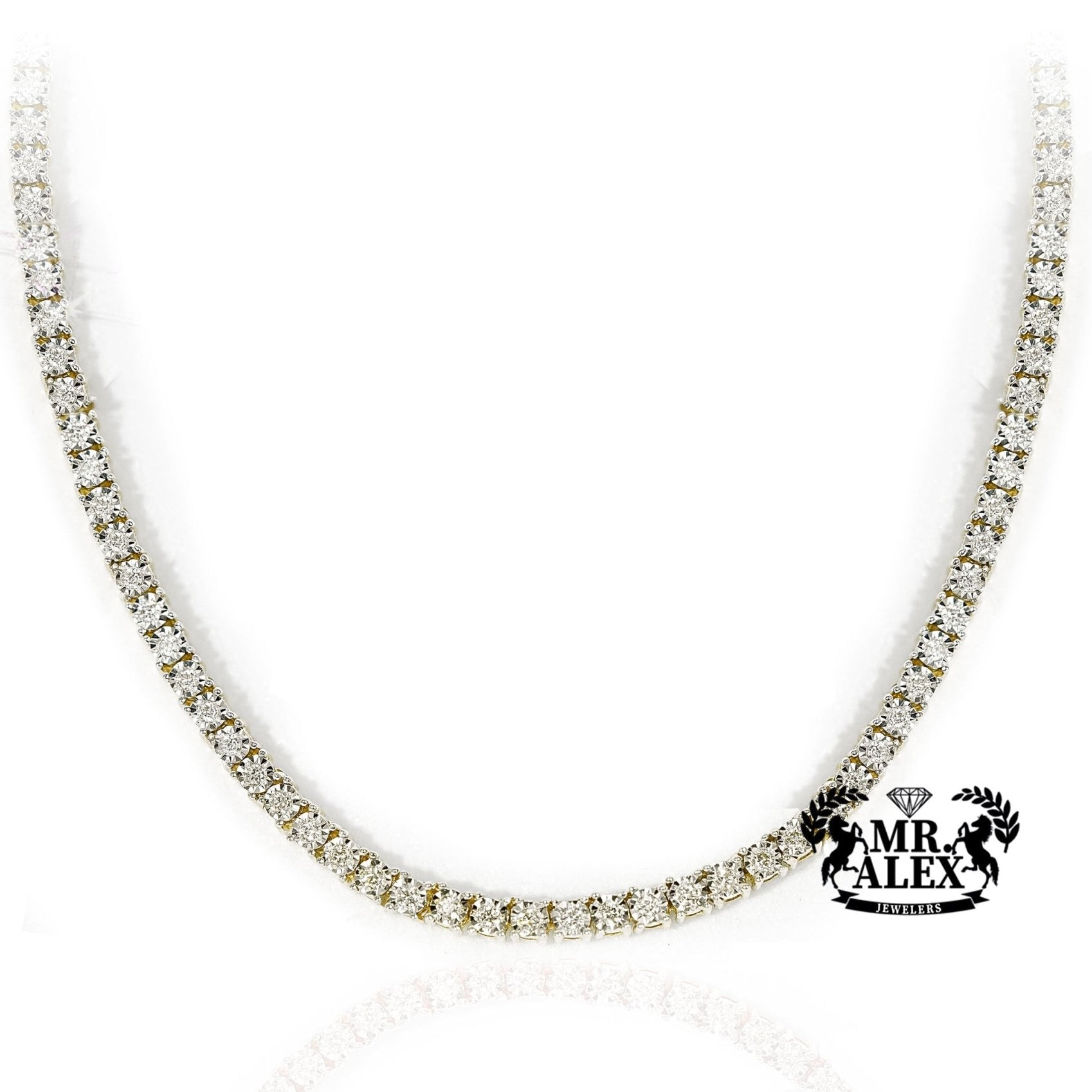 10k Gold Diamond Tennis Chain 2.5mm 1.75ct - Mr. Alex Jewelry