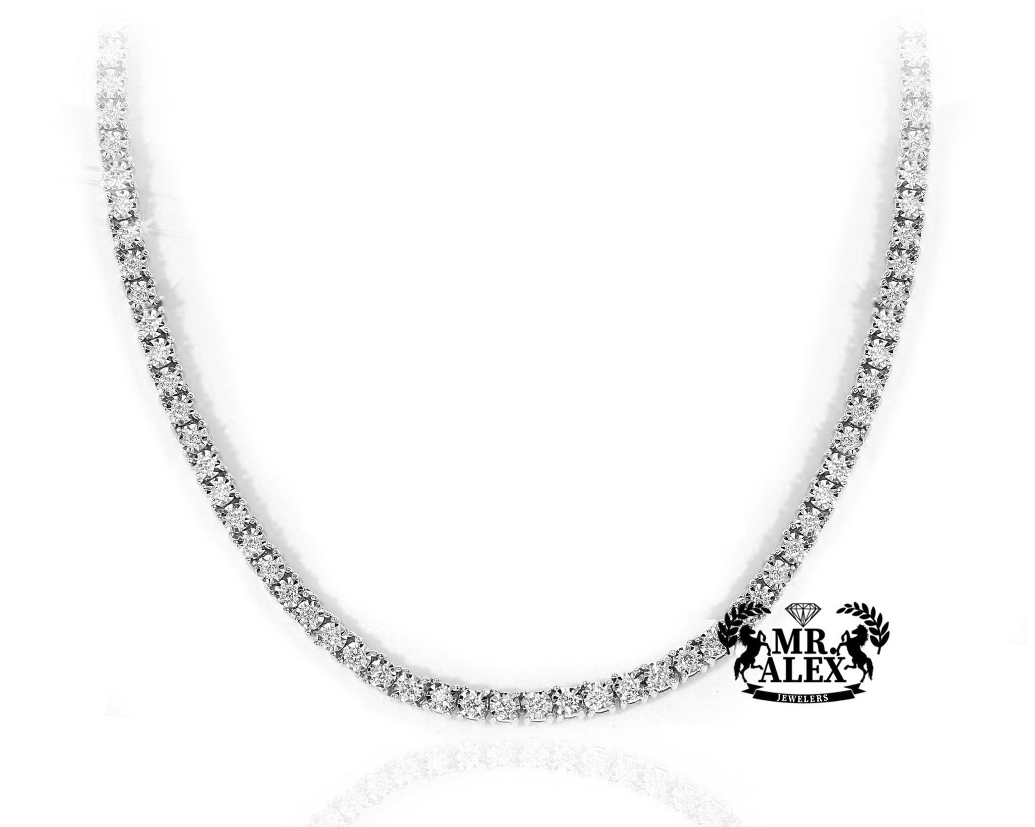 10k Gold Diamond Tennis Chain 2.5mm 1.75ct - Mr. Alex Jewelry