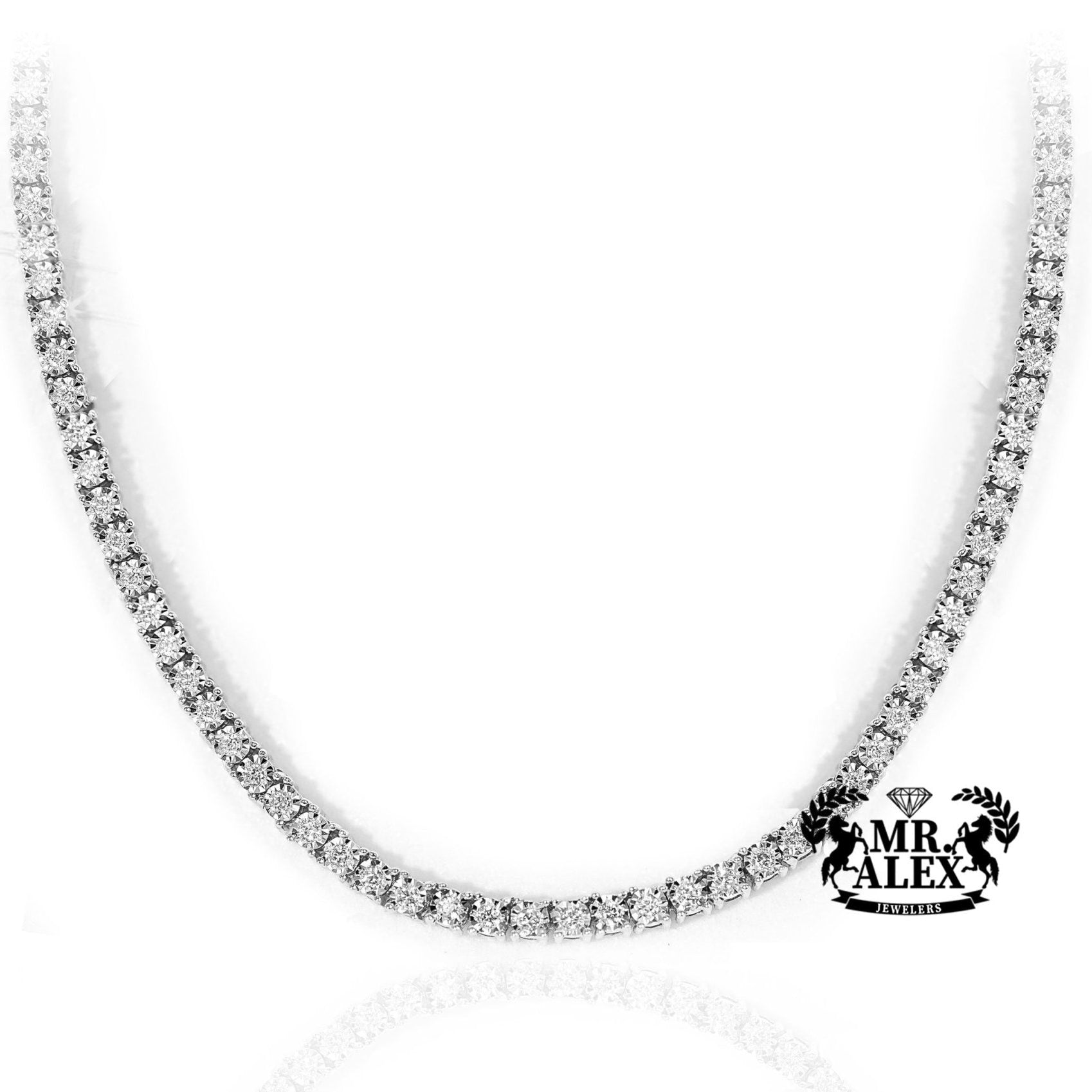 10k Gold Diamond Tennis Chain 2.5mm 1.75ct - Mr. Alex Jewelry