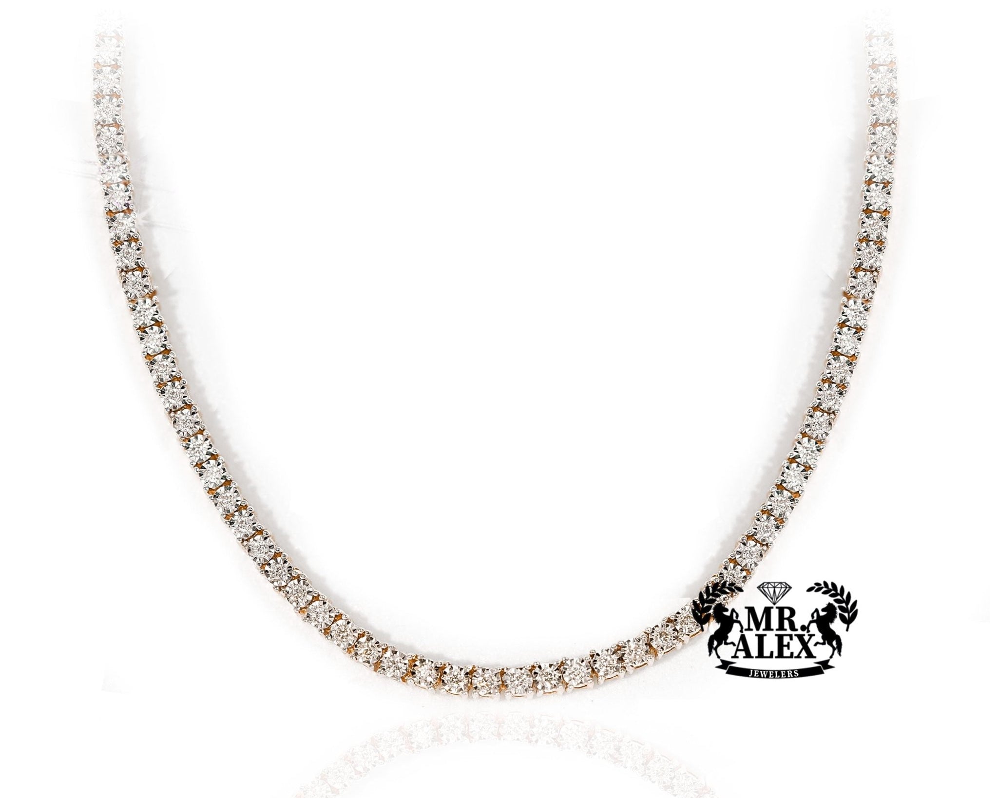 10k Gold Diamond Tennis Chain 2.5mm 1.75ct - Mr. Alex Jewelry