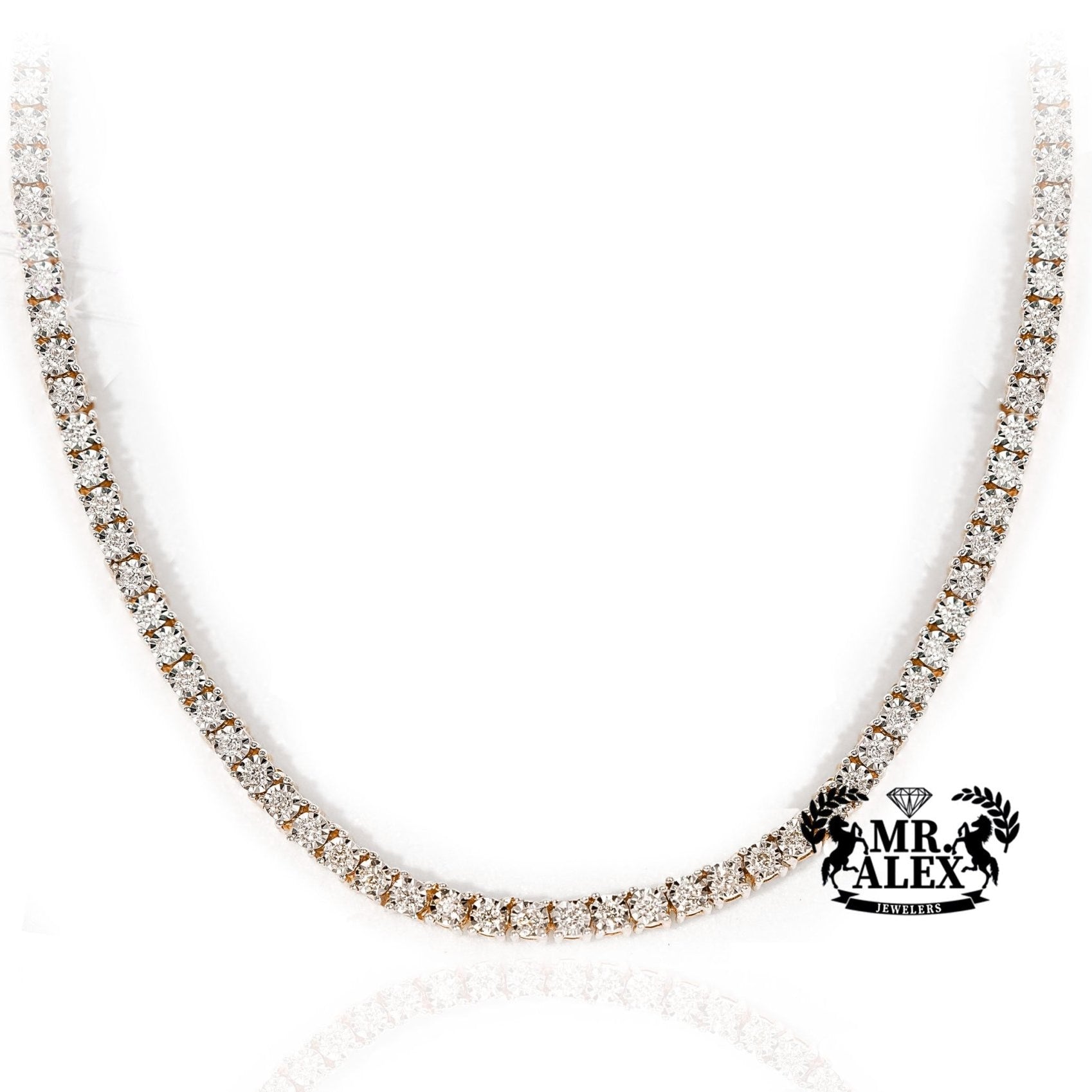 10k Gold Diamond Tennis Chain 2.5mm 1.75ct - Mr. Alex Jewelry