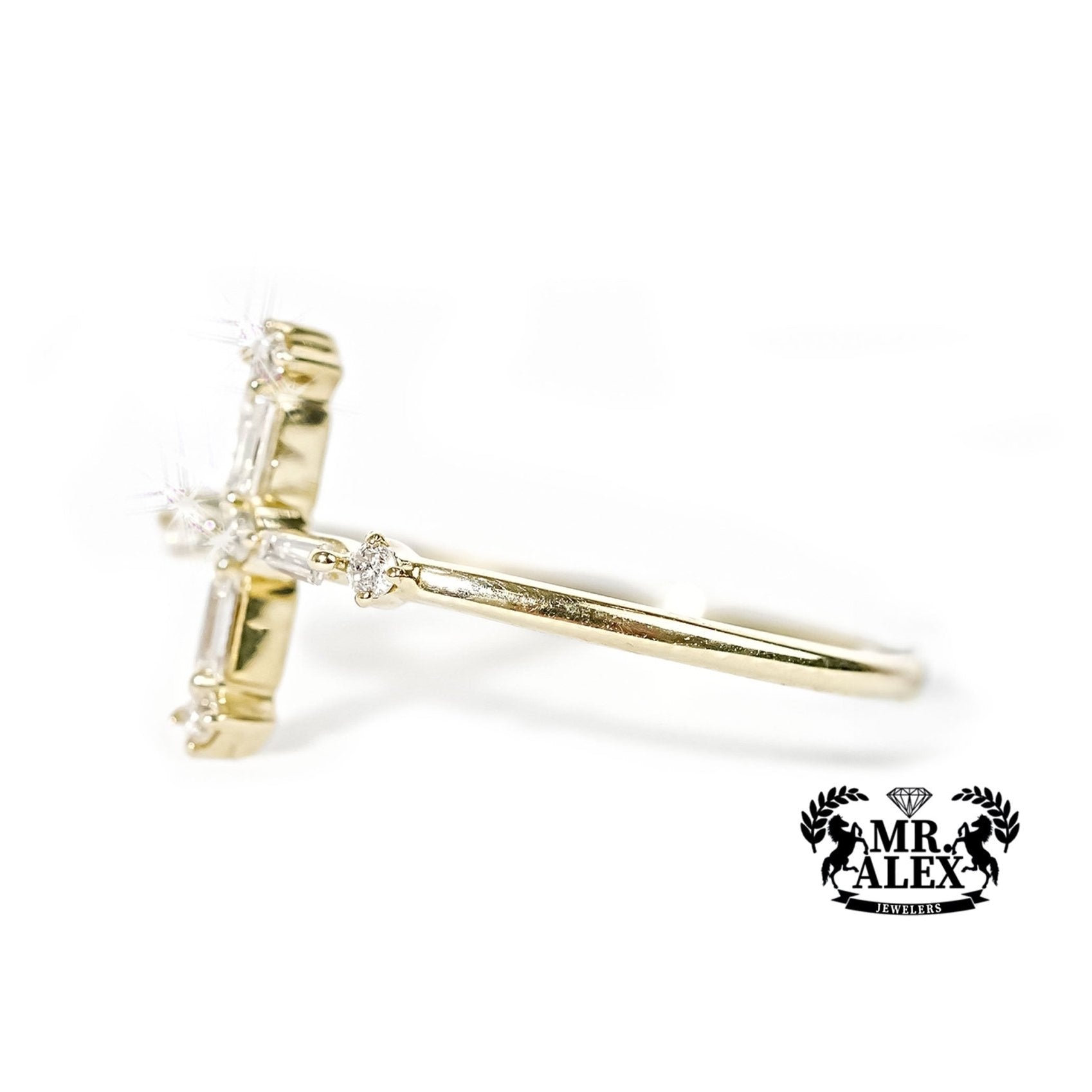 10k Gold Divine Cross Diamond Ring 0.25ct - Mr. Alex Jewelry