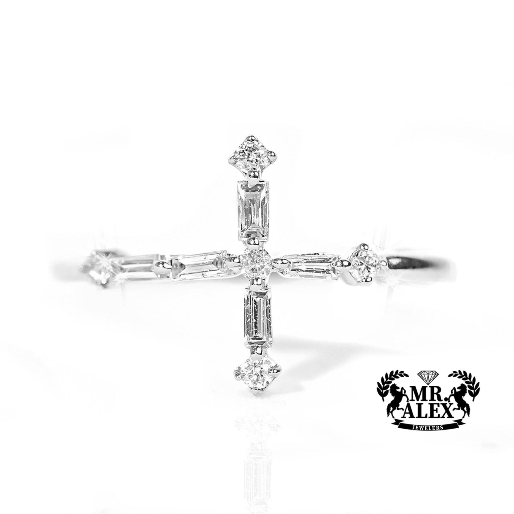 10k Gold Divine Cross Diamond Ring 0.25ct - Mr. Alex Jewelry
