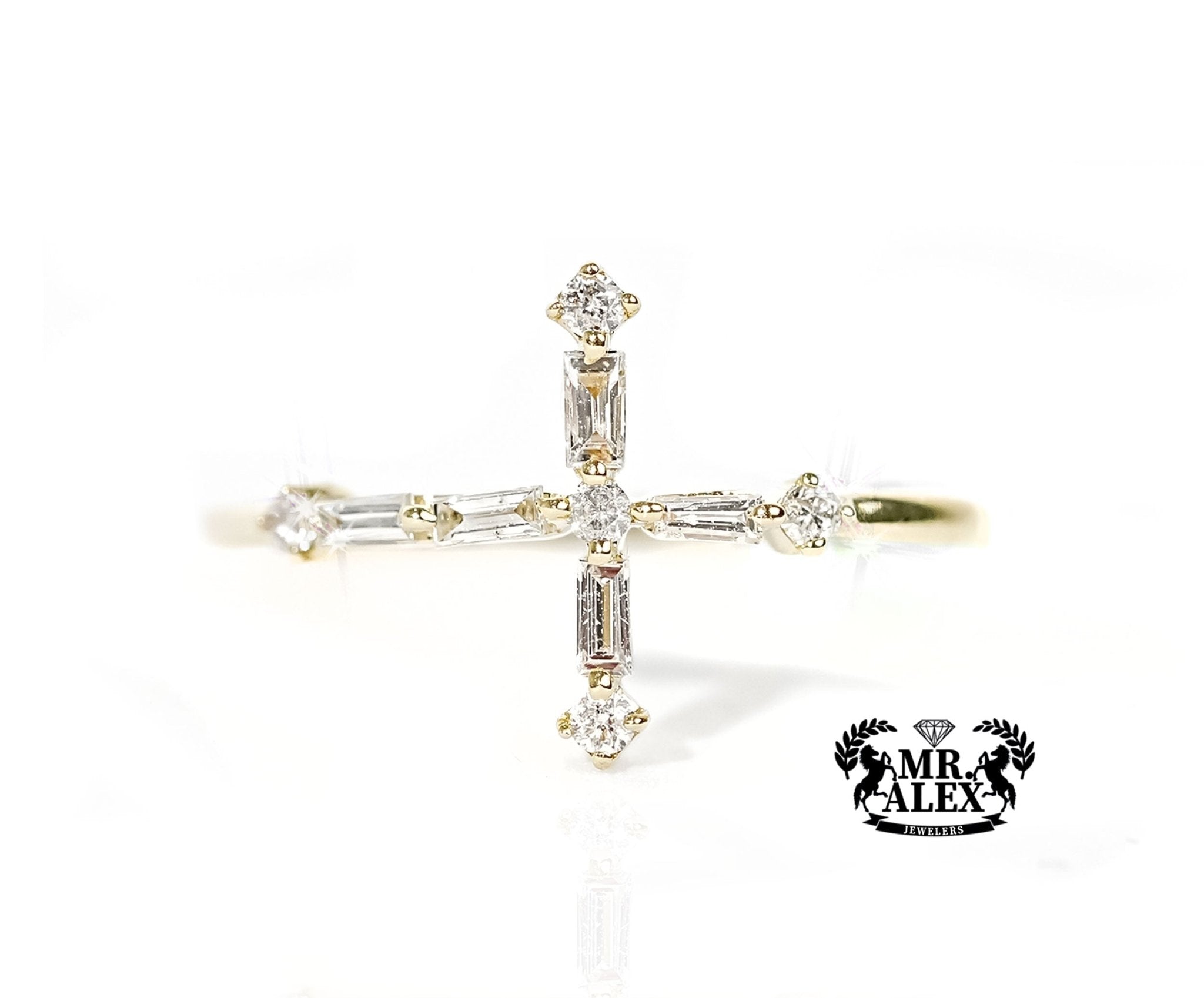 10k Gold Divine Cross Diamond Ring 0.25ct - Rings | Mr. Alex Jewelry