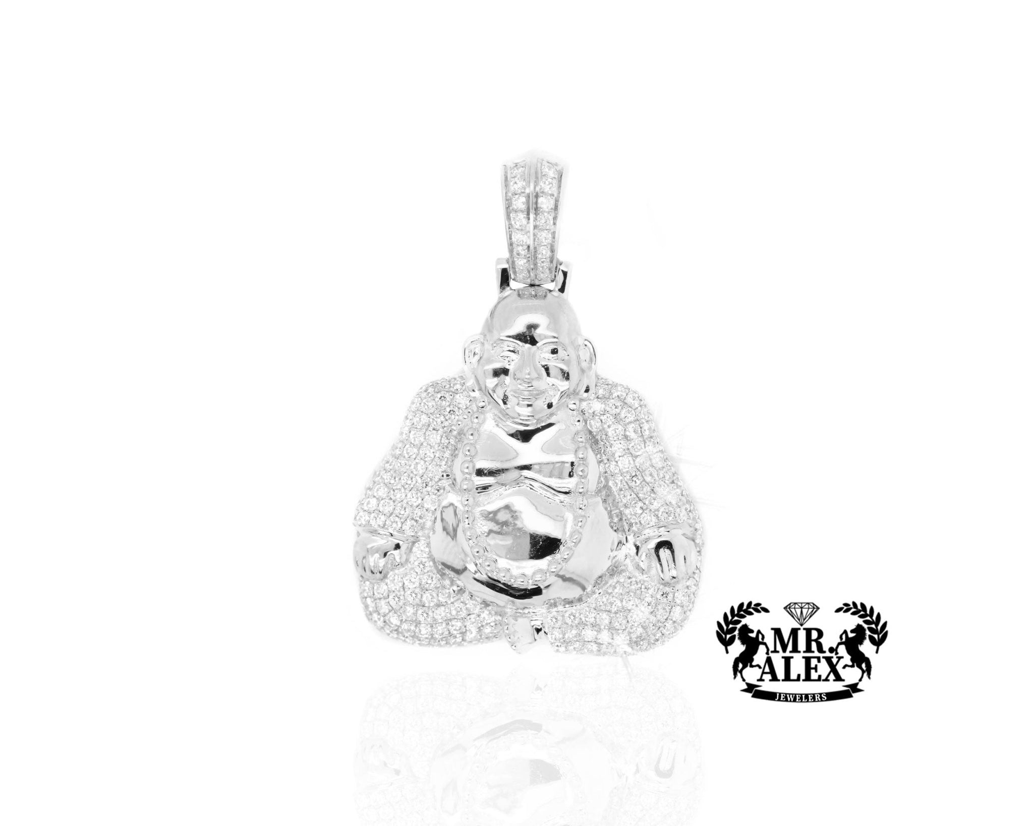 10K Gold Enlightened Buddha Pendant with 2.05 ct - Mr. Alex Jewelry