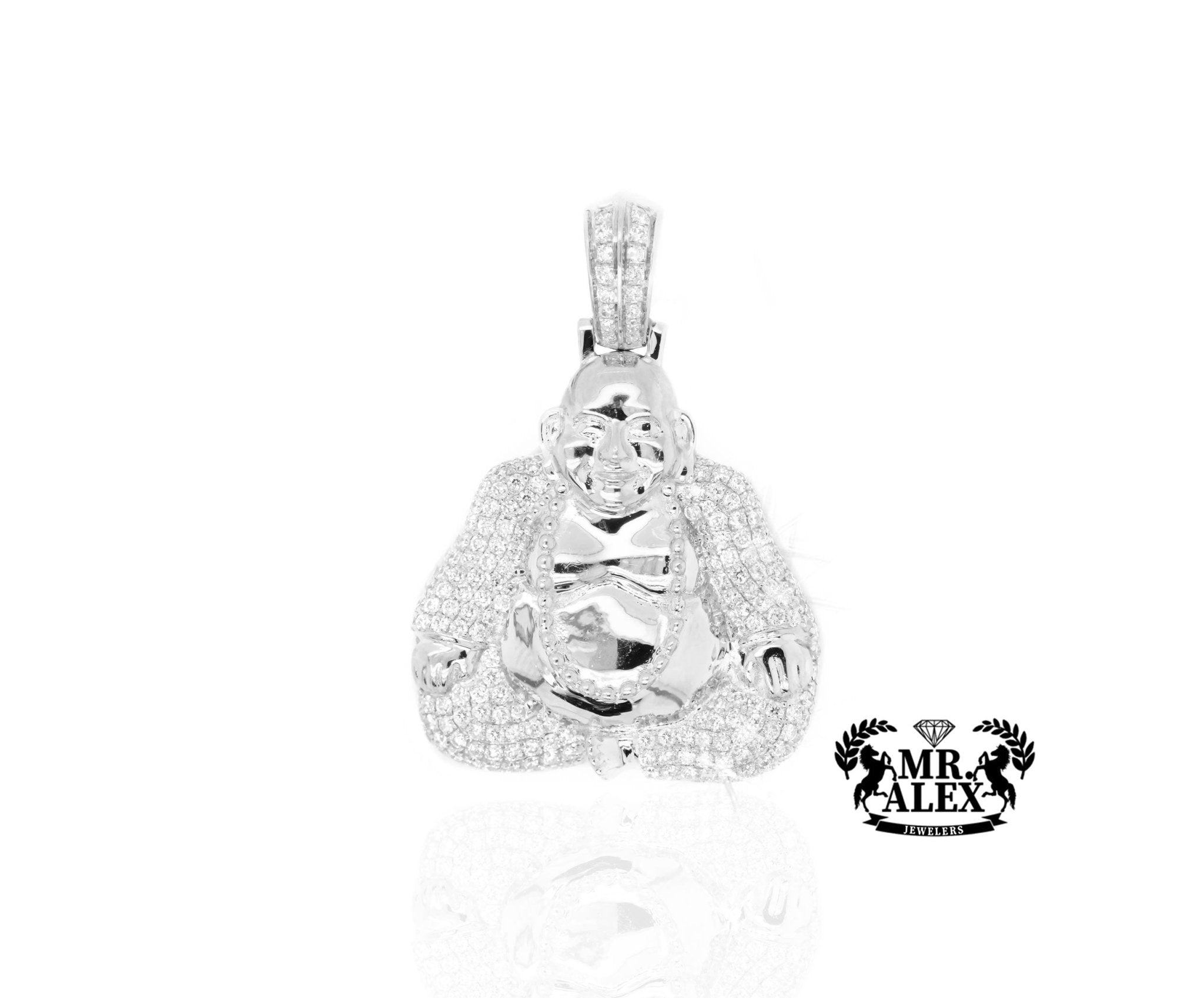10K Gold Enlightened Buddha Pendant with 2.05 ct - Mr. Alex Jewelry