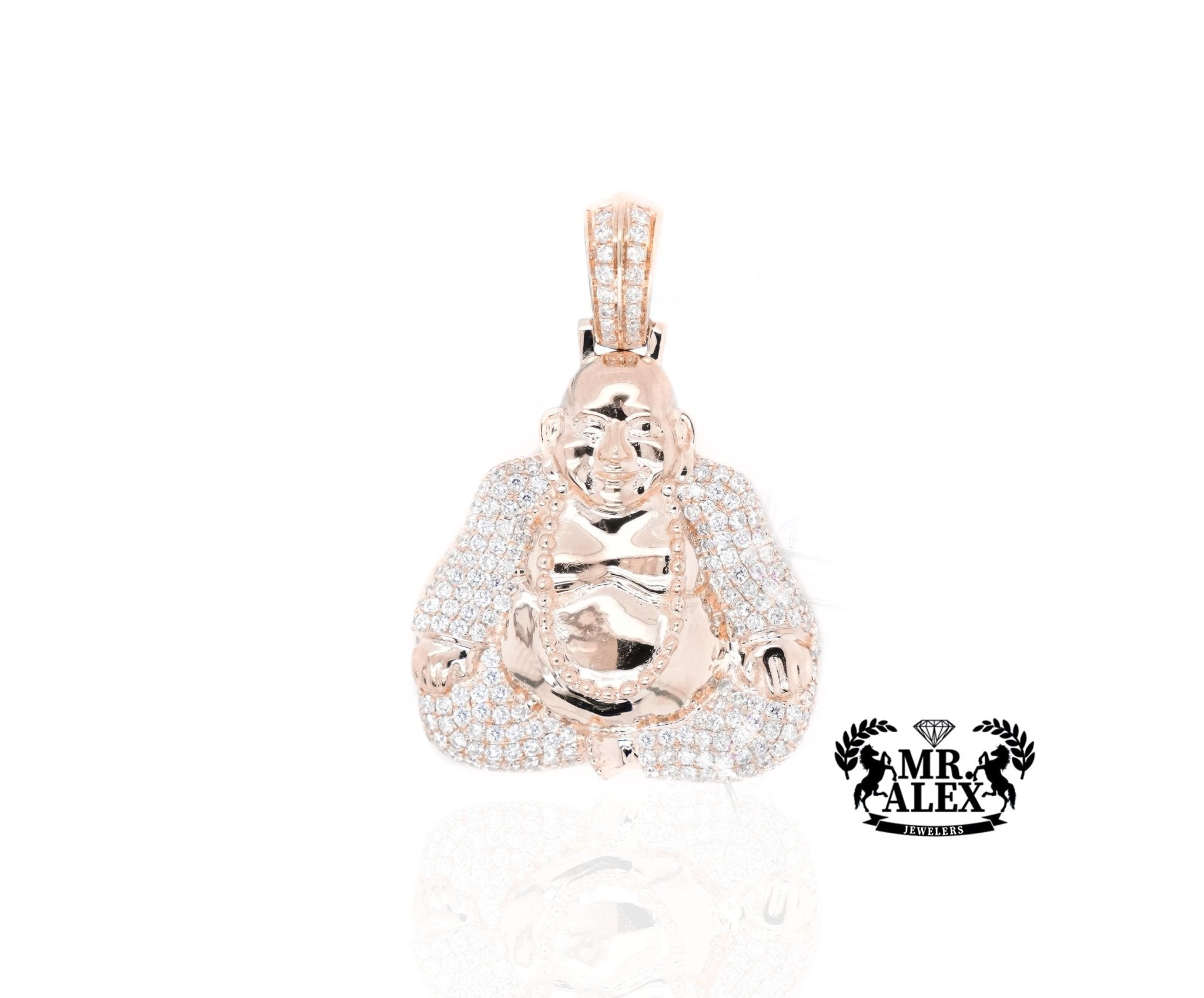10K Gold Enlightened Buddha Pendant with 2.05 ct - Mr. Alex Jewelry
