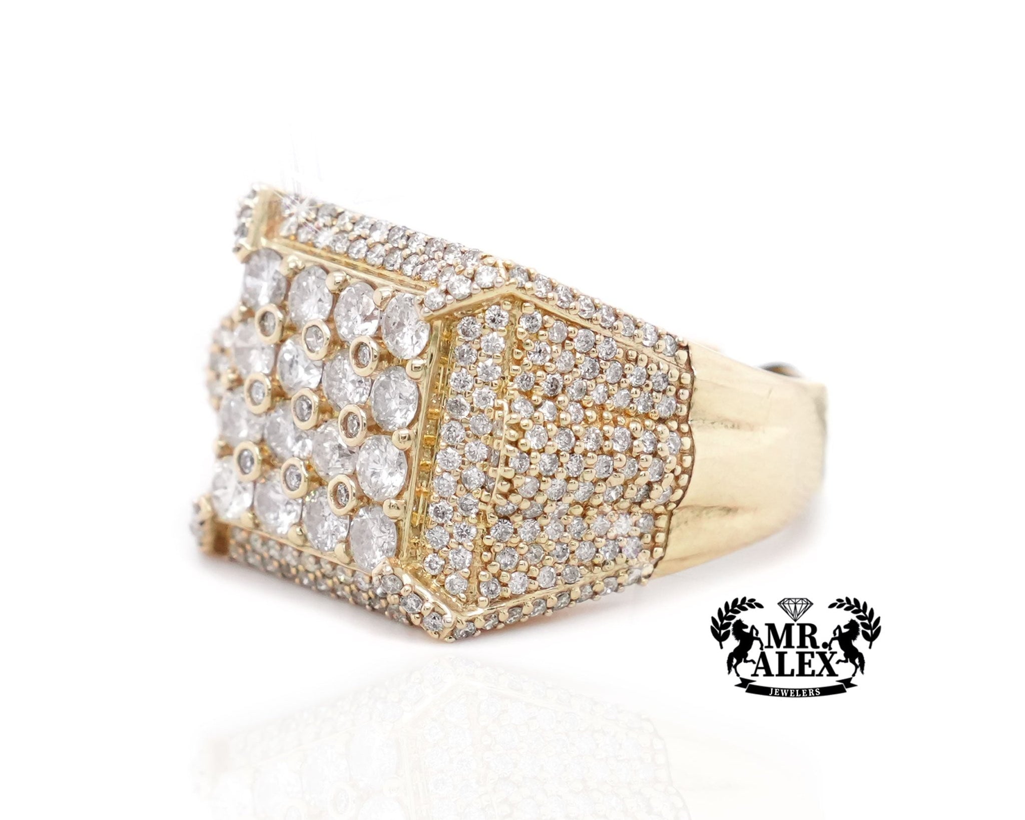 10K Gold Geometric Splendor Men's Diamond Ring 2.75ct - Mr. Alex Jewelry