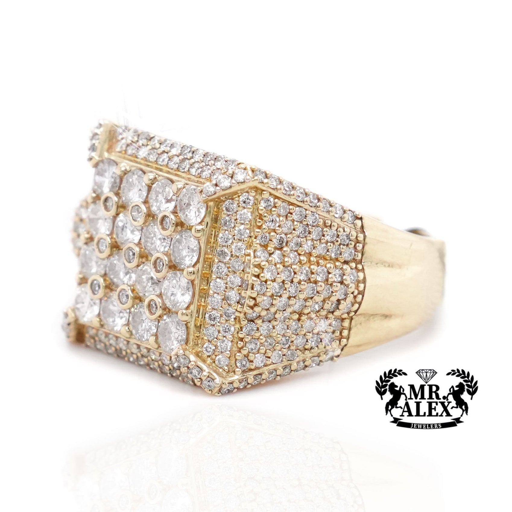 10K Gold Geometric Splendor Men's Diamond Ring 2.75ct - Mr. Alex Jewelry