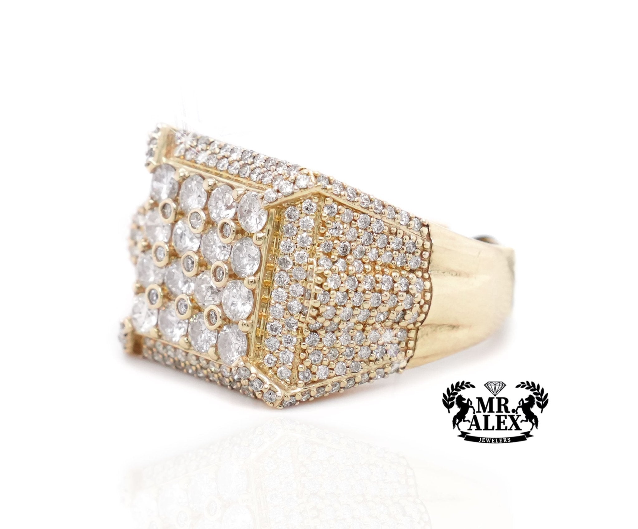 10K Gold Geometric Splendor Men's Diamond Ring 2.75ct - Mr. Alex Jewelry