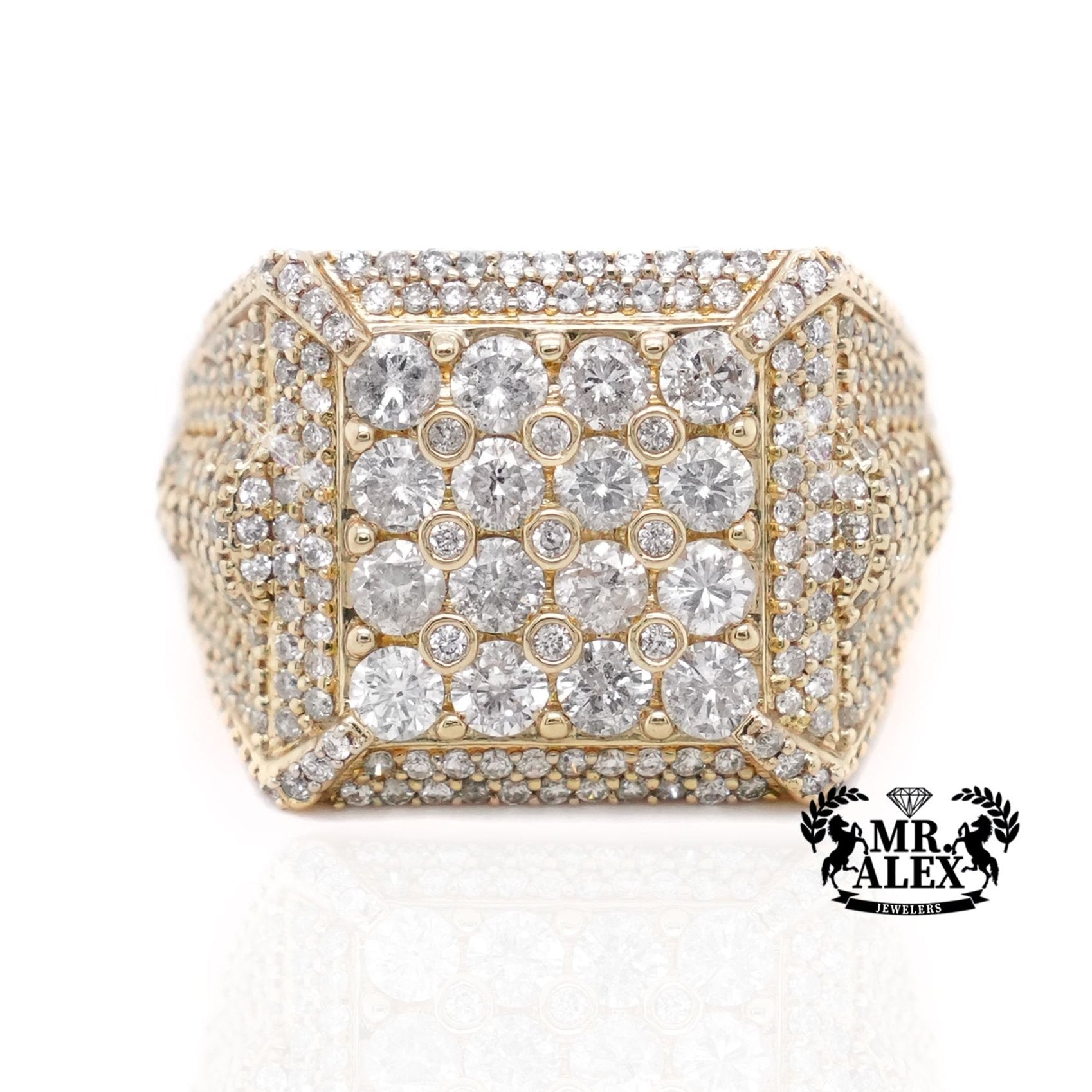 10K Gold Geometric Splendor Men's Diamond Ring 2.75ct - Mr. Alex Jewelry