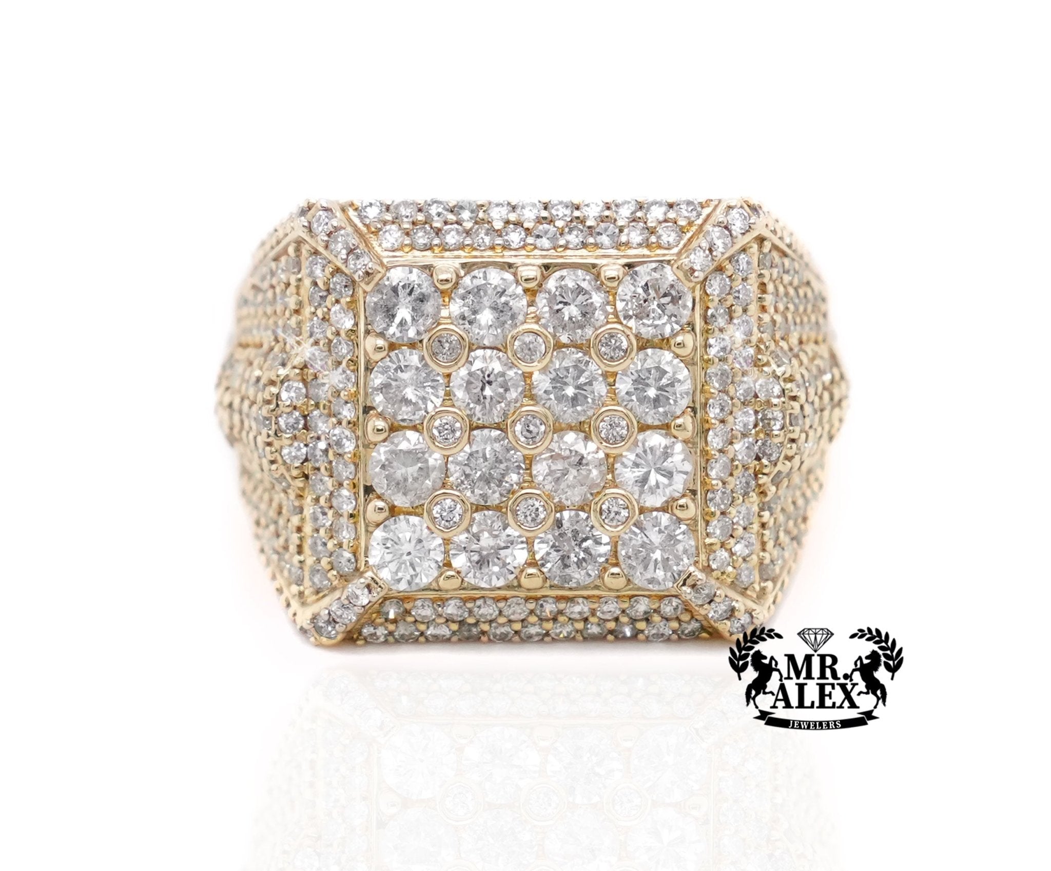 10K Gold Geometric Splendor Men's Diamond Ring 2.75ct - Mr. Alex Jewelry