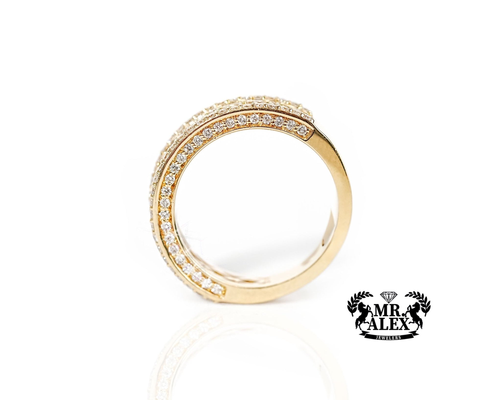 10k Gold Glimmering Rows Diamond Ring 1.25ct - Mr. Alex Jewelry