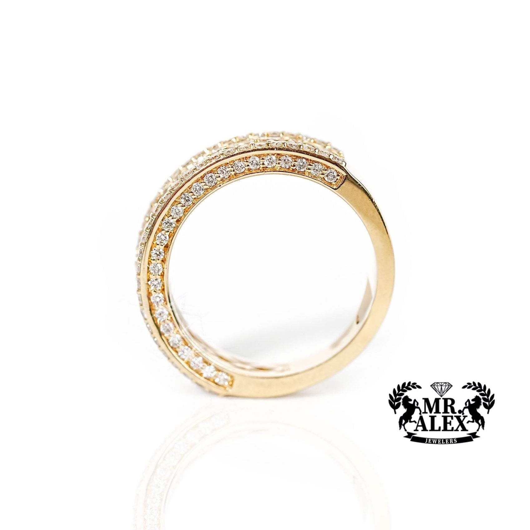 10k Gold Glimmering Rows Diamond Ring 1.25ct - Mr. Alex Jewelry