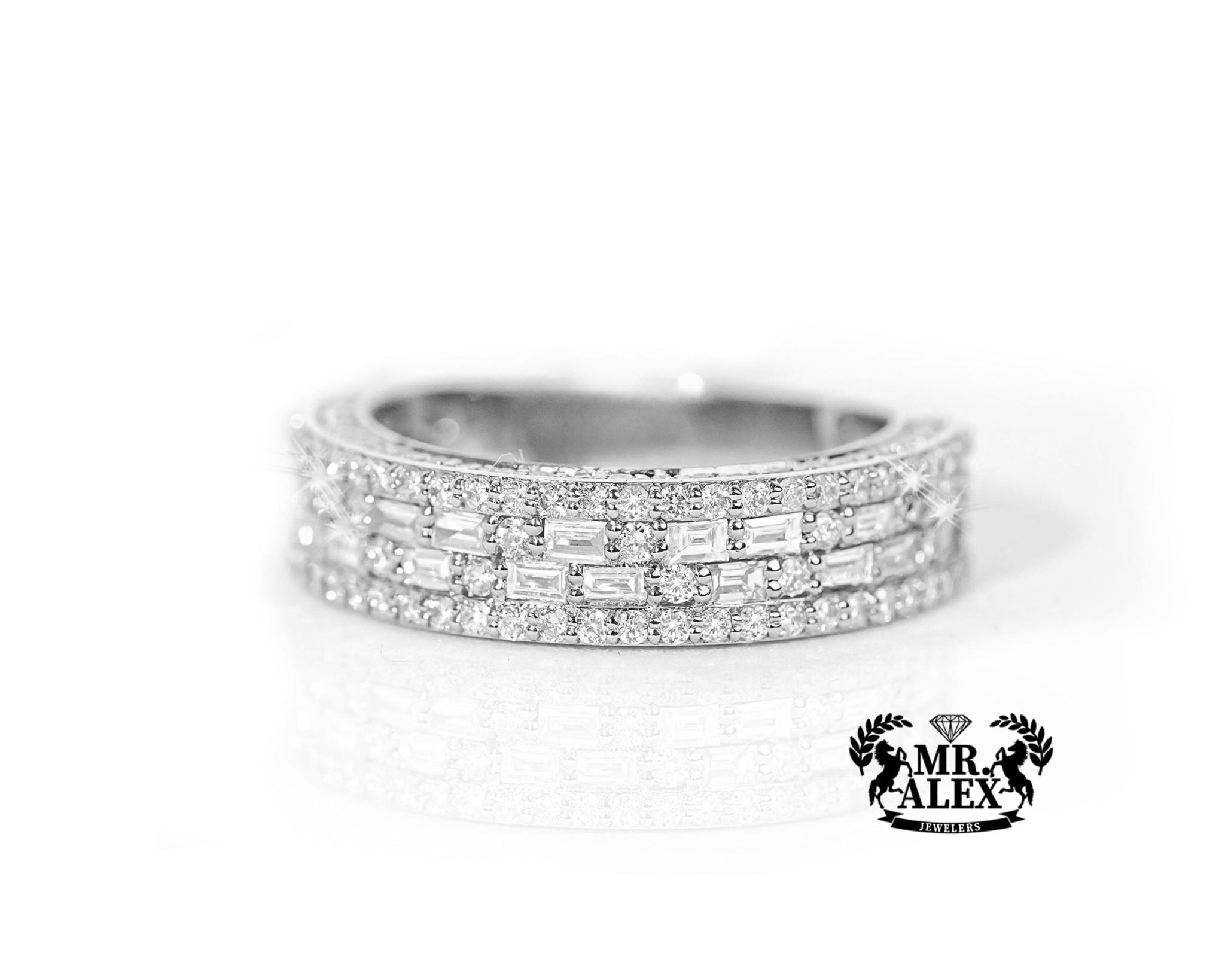 10k Gold Glimmering Rows Diamond Ring 1.25ct - Mr. Alex Jewelry