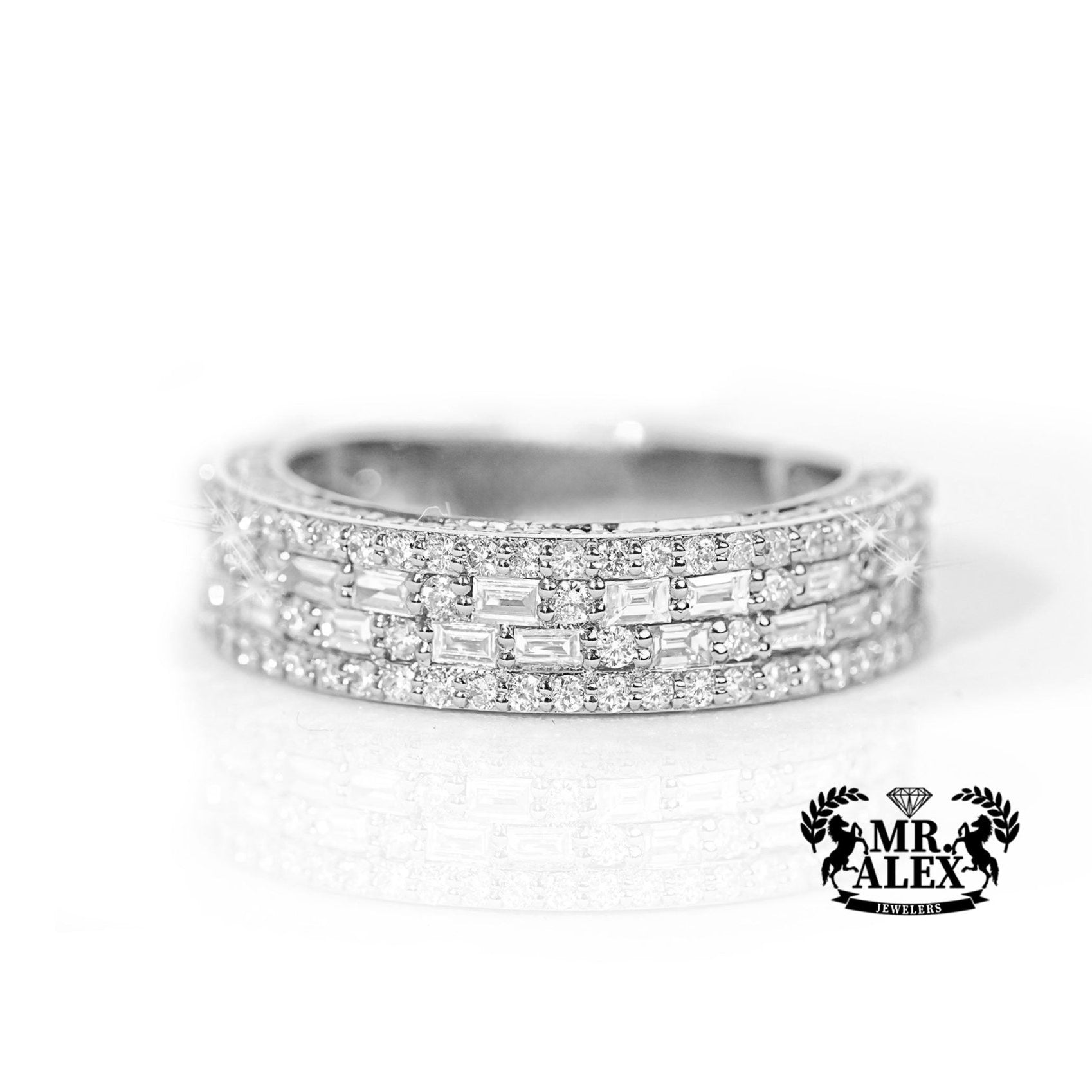 10k Gold Glimmering Rows Diamond Ring 1.25ct - Mr. Alex Jewelry