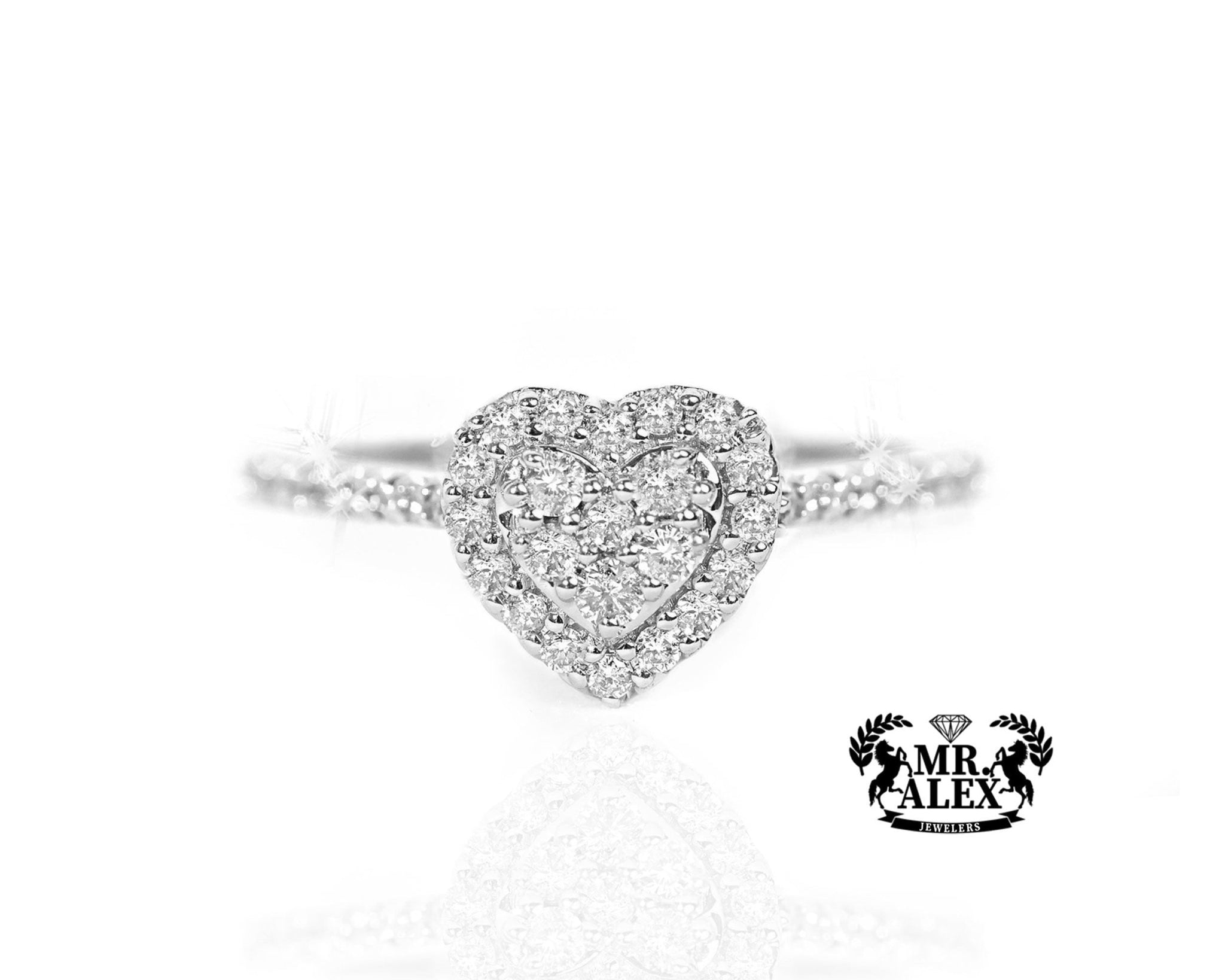 10k Gold Heart Radiance Diamond Ring 0.40ct - Mr. Alex Jewelry