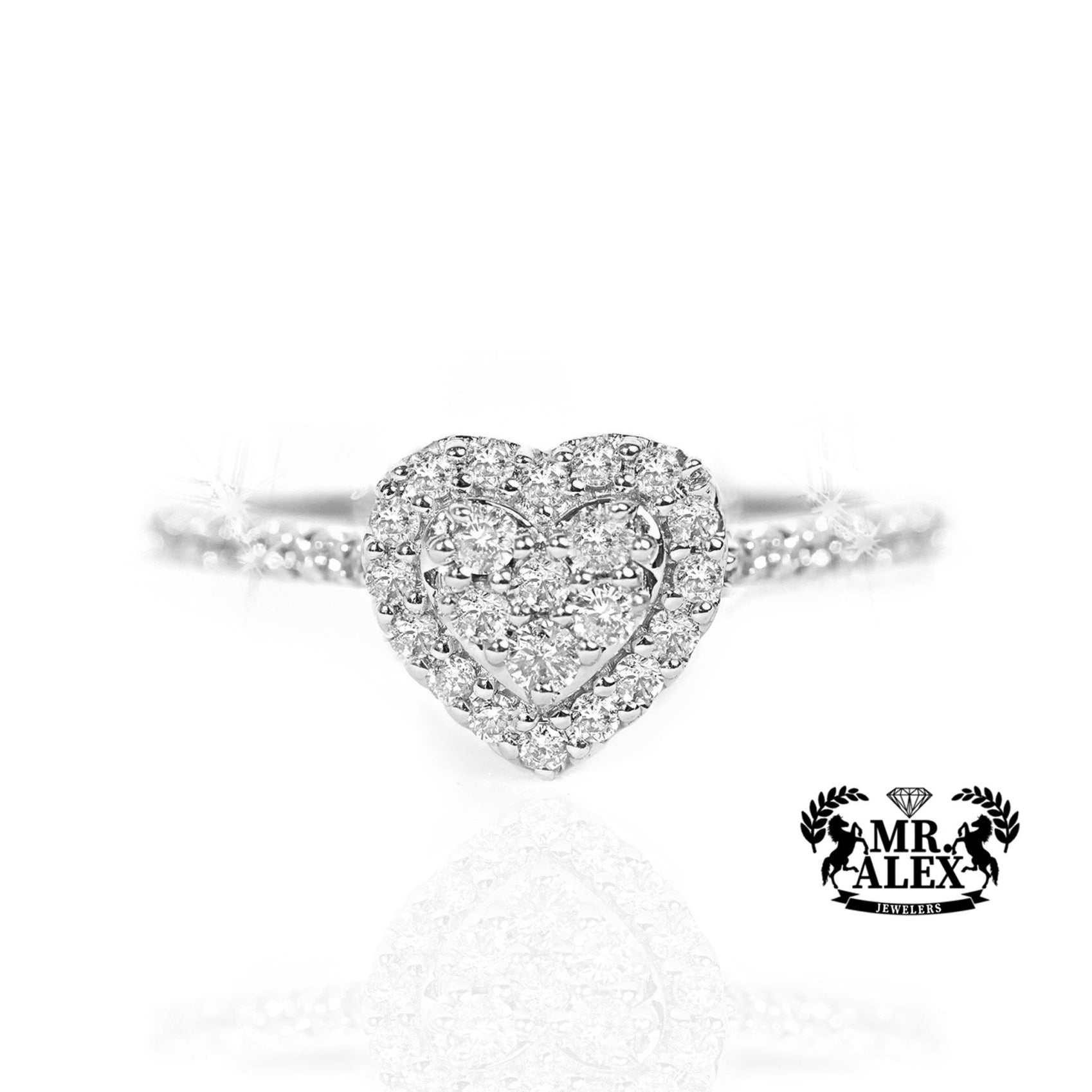 10k Gold Heart Radiance Diamond Ring 0.40ct - Mr. Alex Jewelry