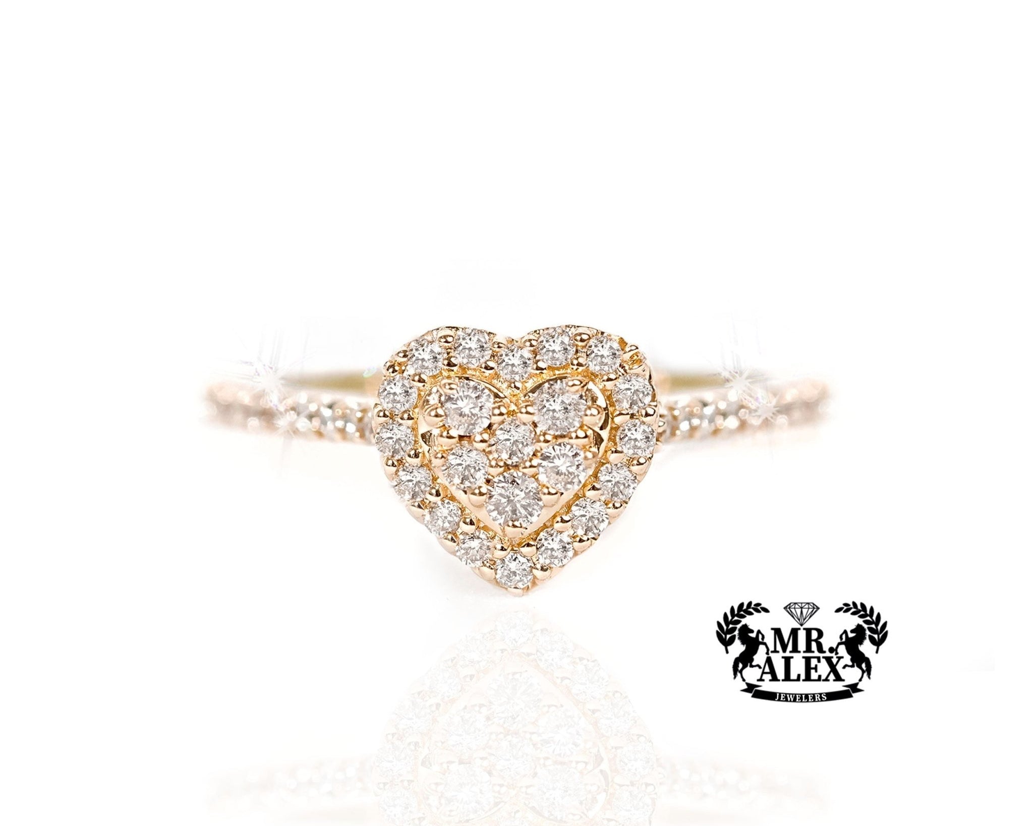 10k Gold Heart Radiance Diamond Ring 0.40ct - Mr. Alex Jewelry