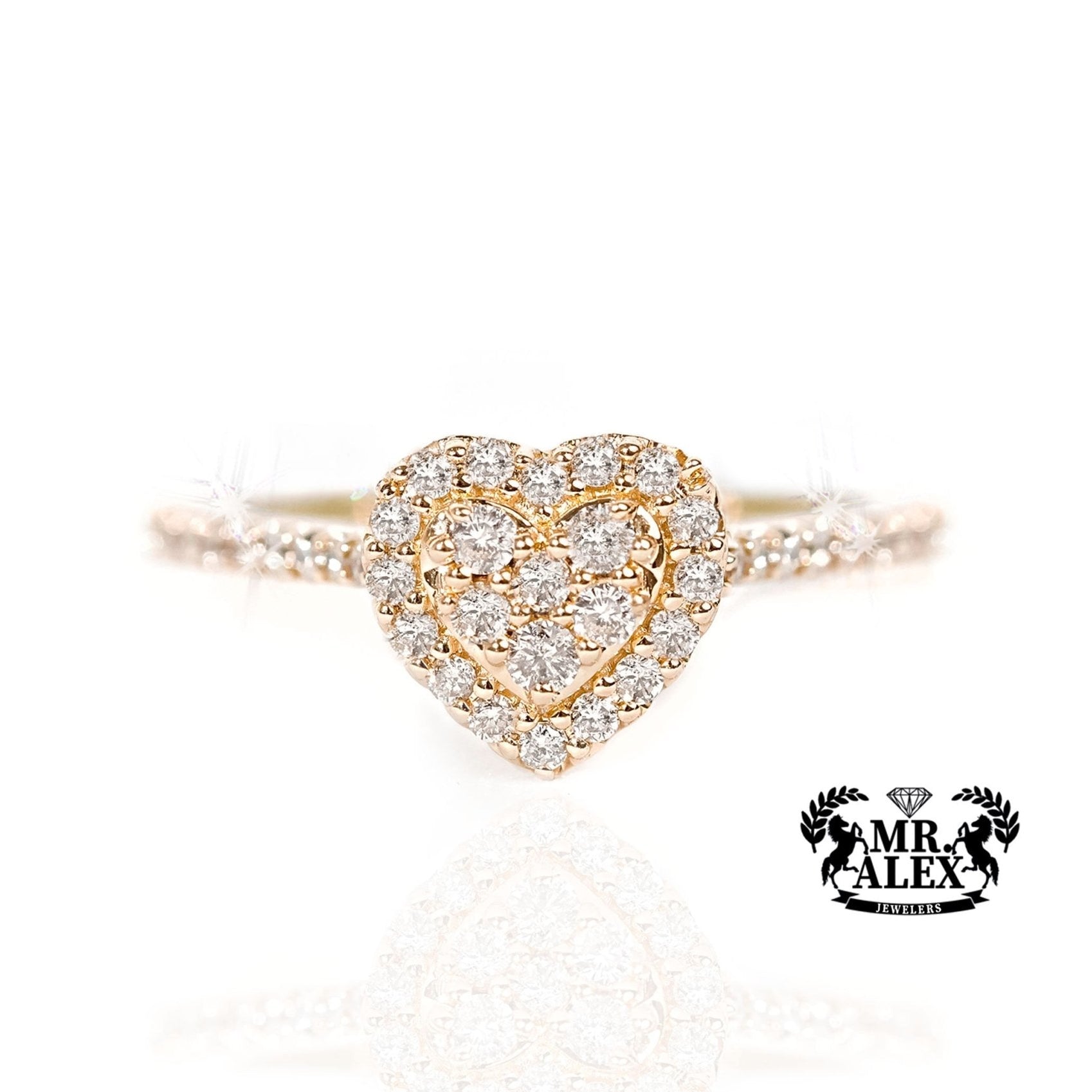 10k Gold Heart Radiance Diamond Ring 0.40ct - Mr. Alex Jewelry
