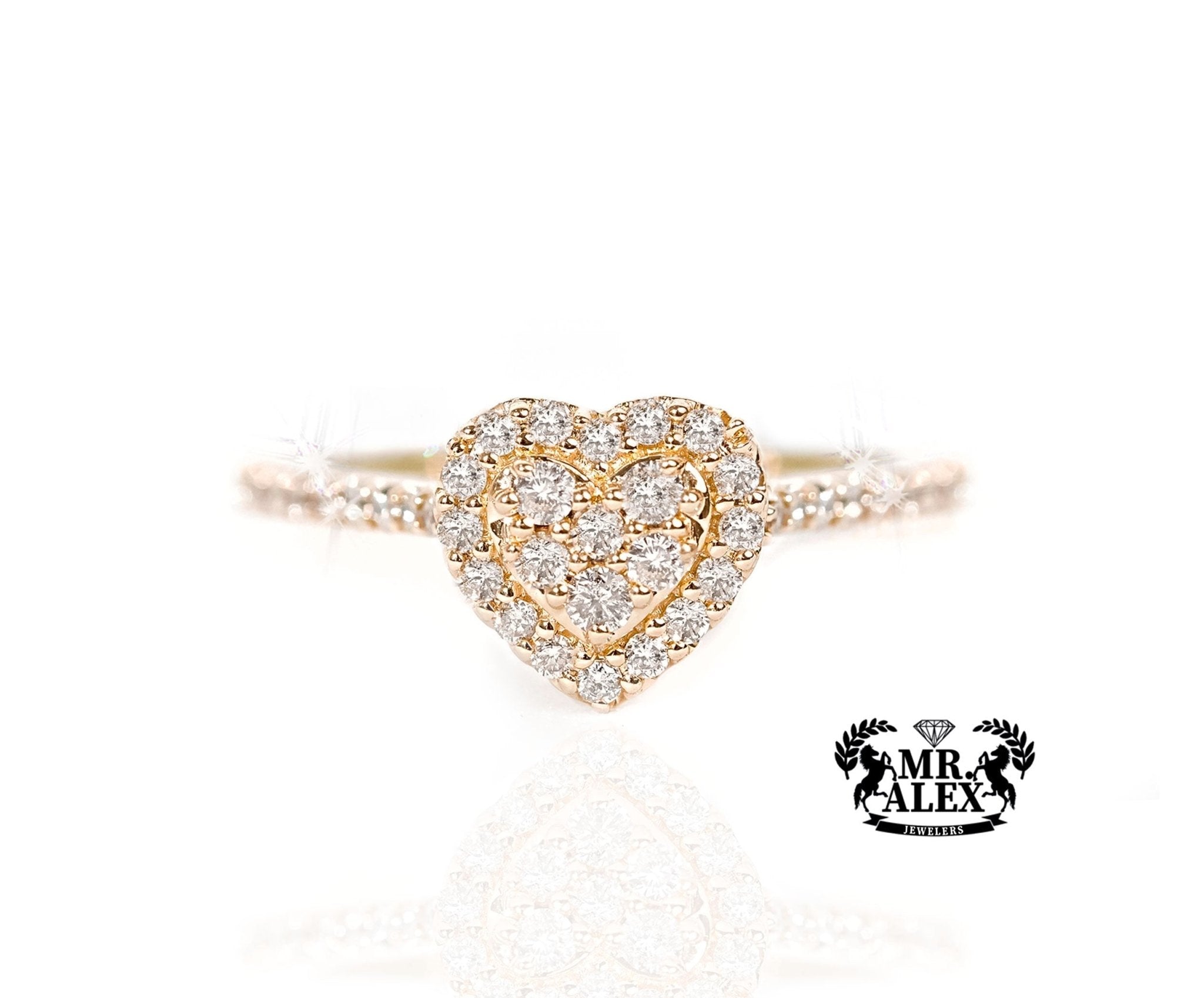 10k Gold Heart Radiance Diamond Ring 0.40ct - Mr. Alex Jewelry